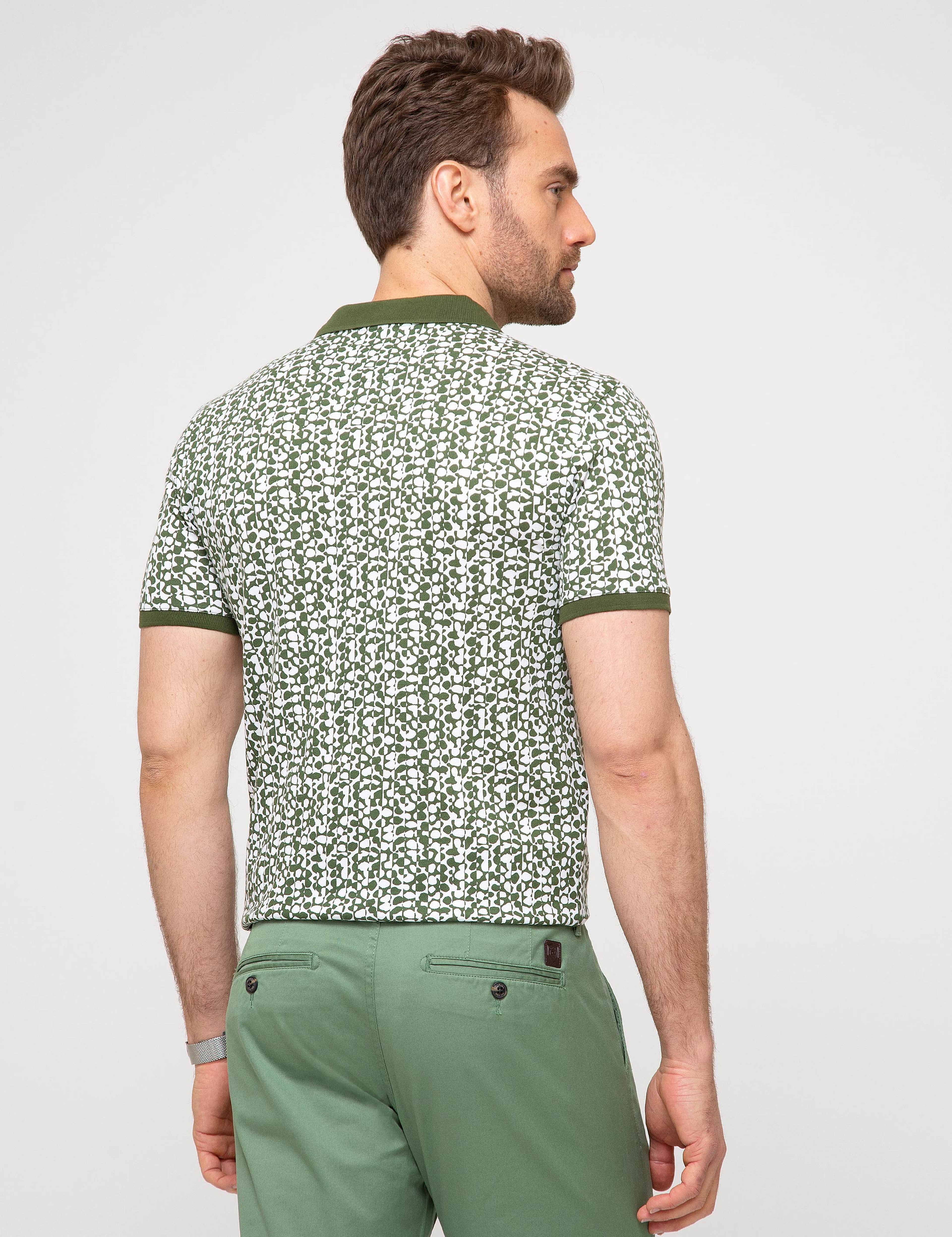Yeşil Slim Fit Tişört - Image 4