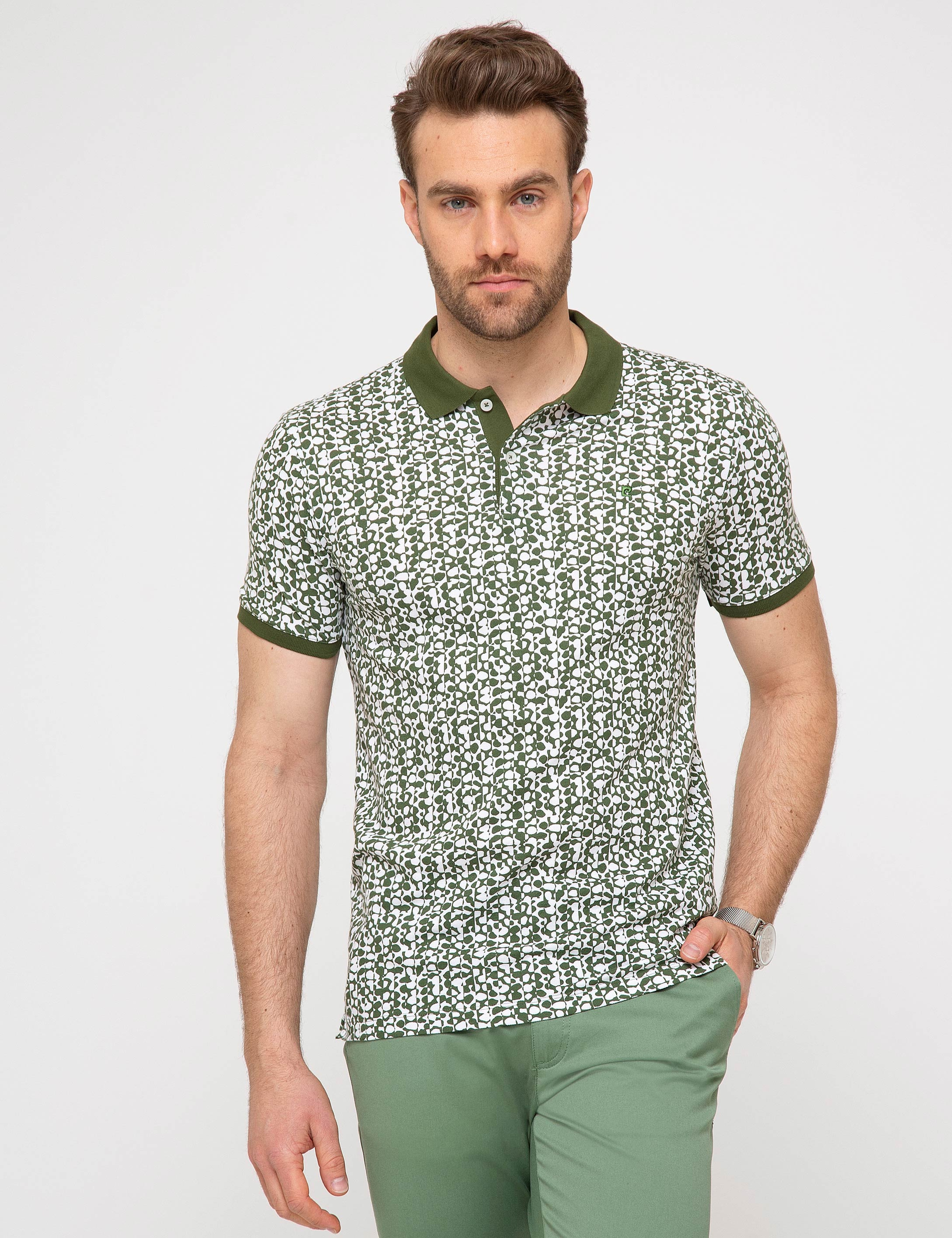 Yeşil Slim Fit Tişört - Image 2