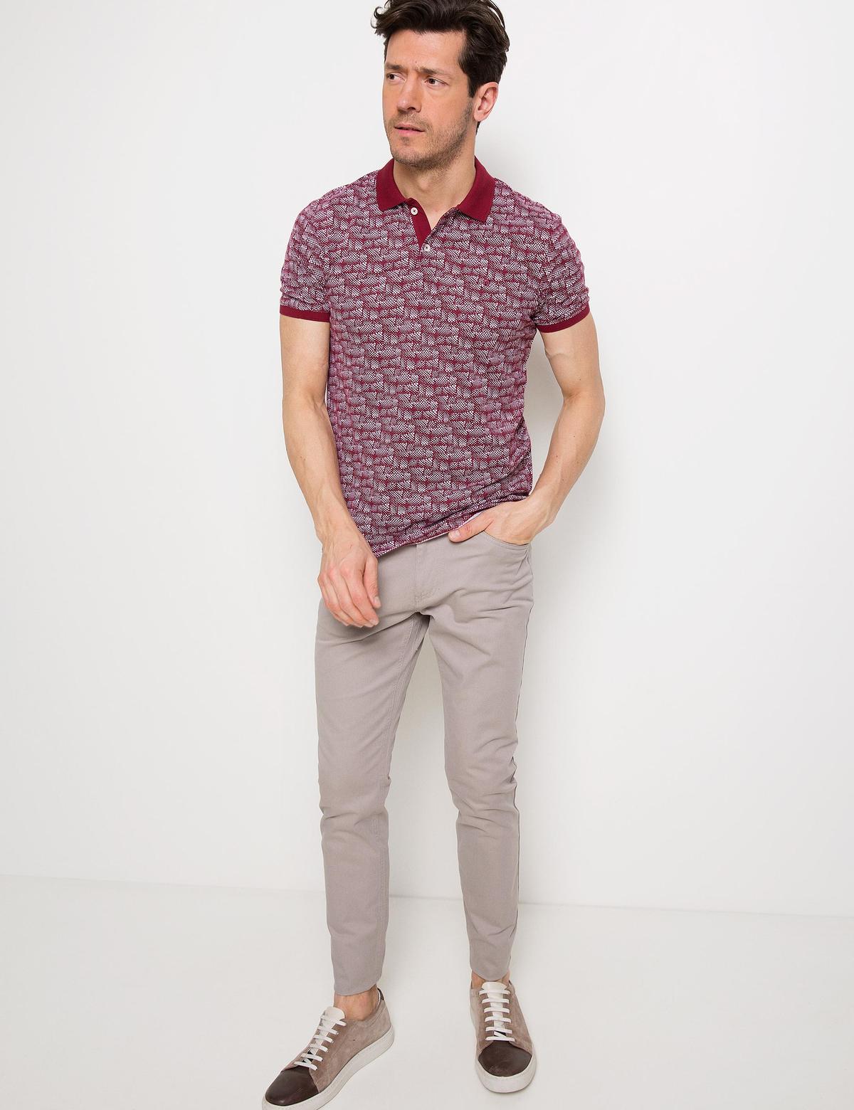 Bordo Slim Fit Tişört - 50185853034