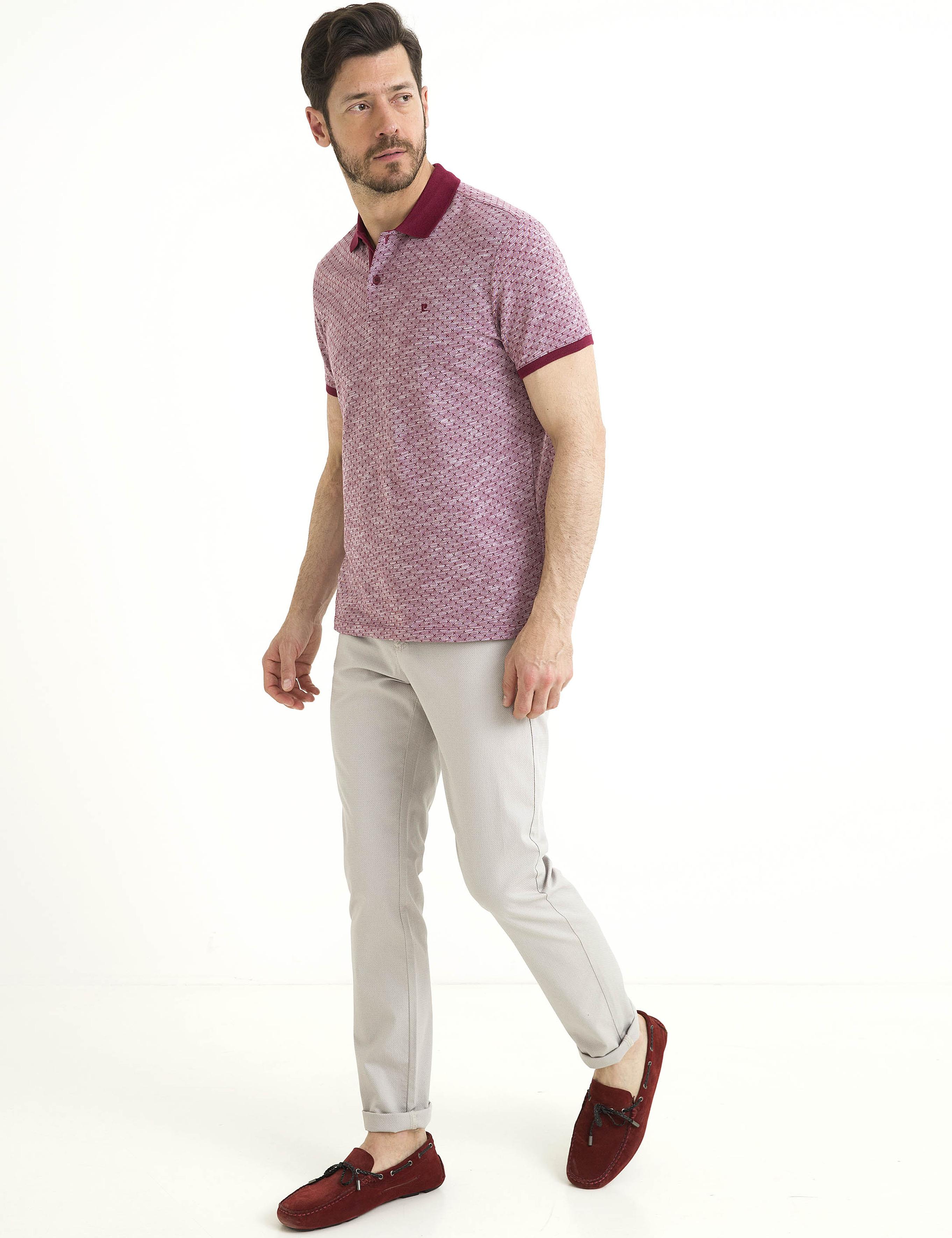 Bordo Slim Fit Polo Yaka Tişört