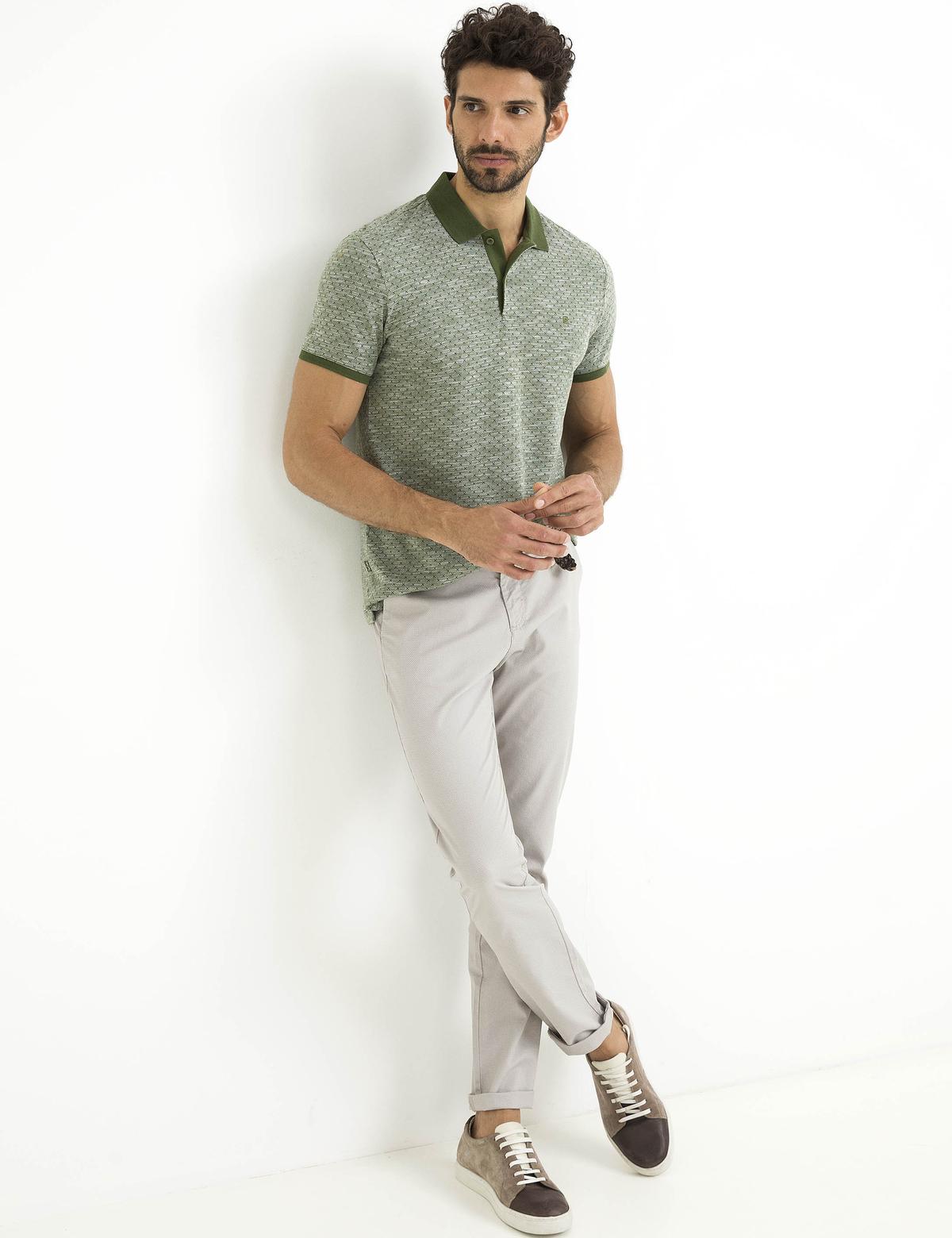 Yeşil Slim Fit Tişört - 50185875037