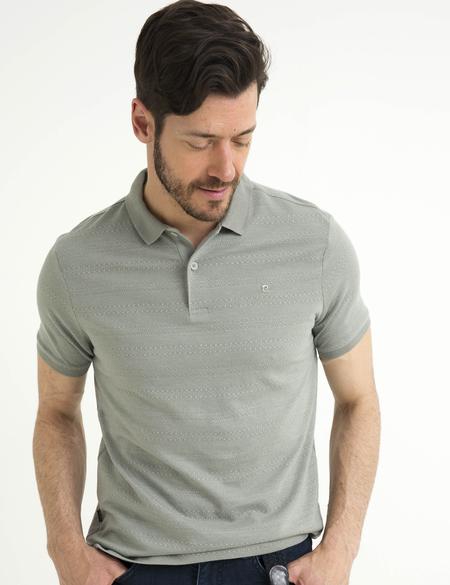 Açık Gri Slim Fit Tişört - 50185877020