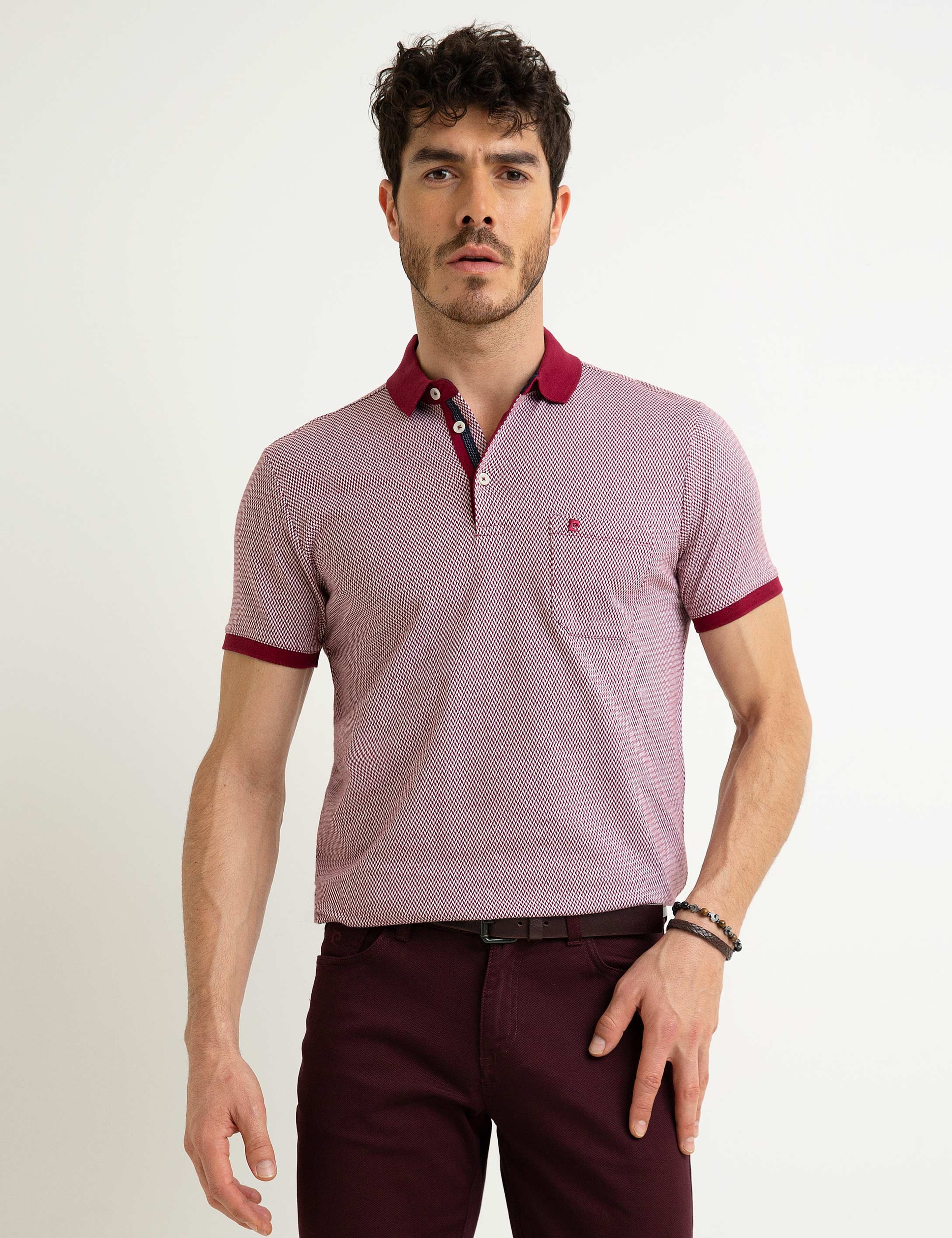 Bordo Regular Fit Polo Yaka Tişört - Image 2