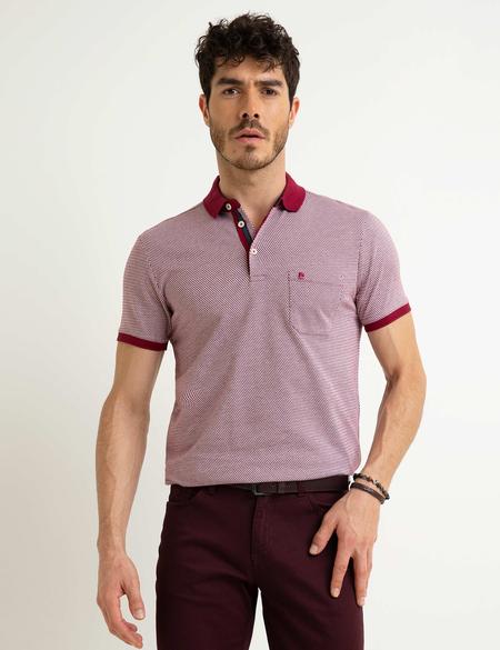 Bordo Regular Fit Polo Yaka Tişört - 50185879041