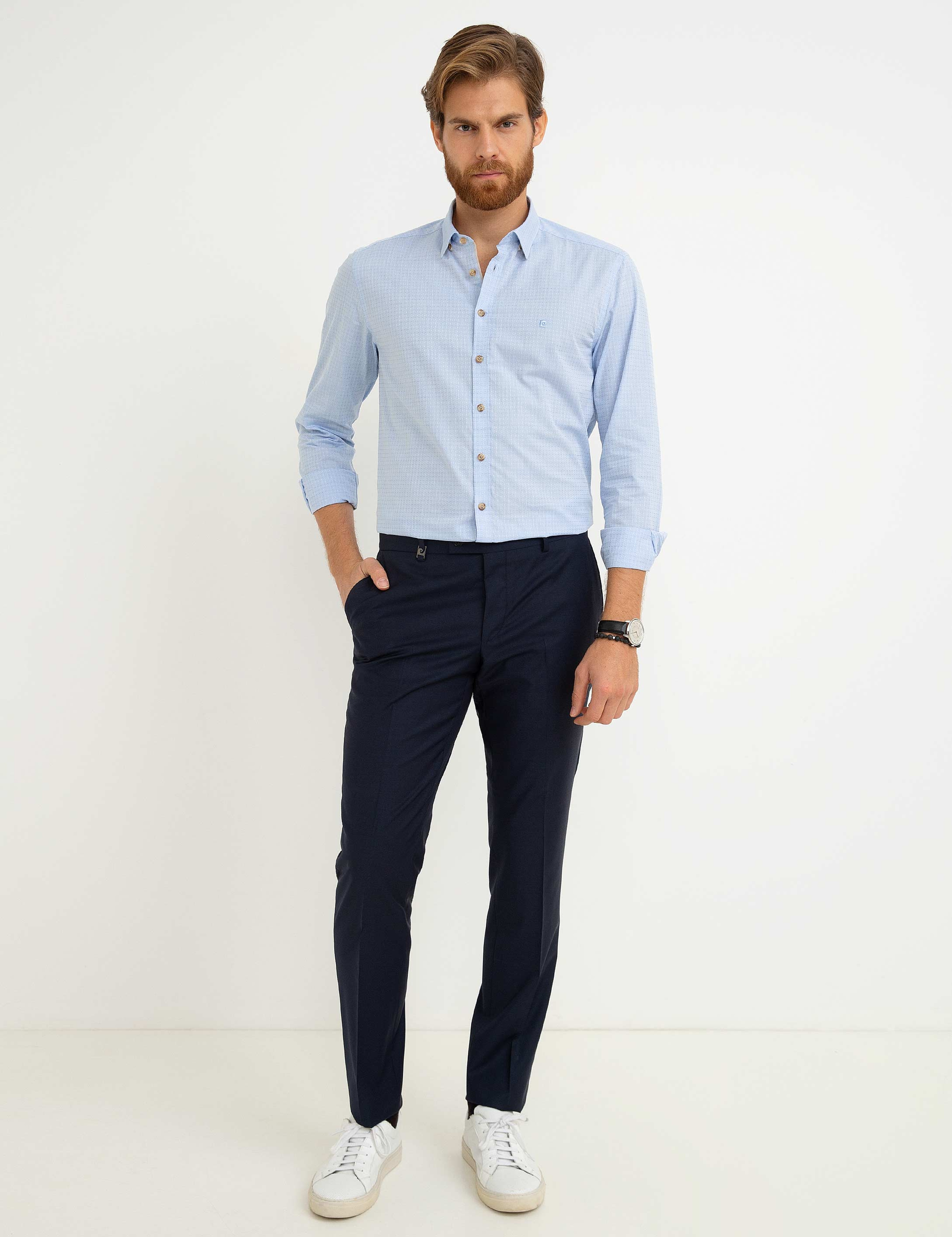 Açık Mavi Slim Fit Gömlek - Image 1