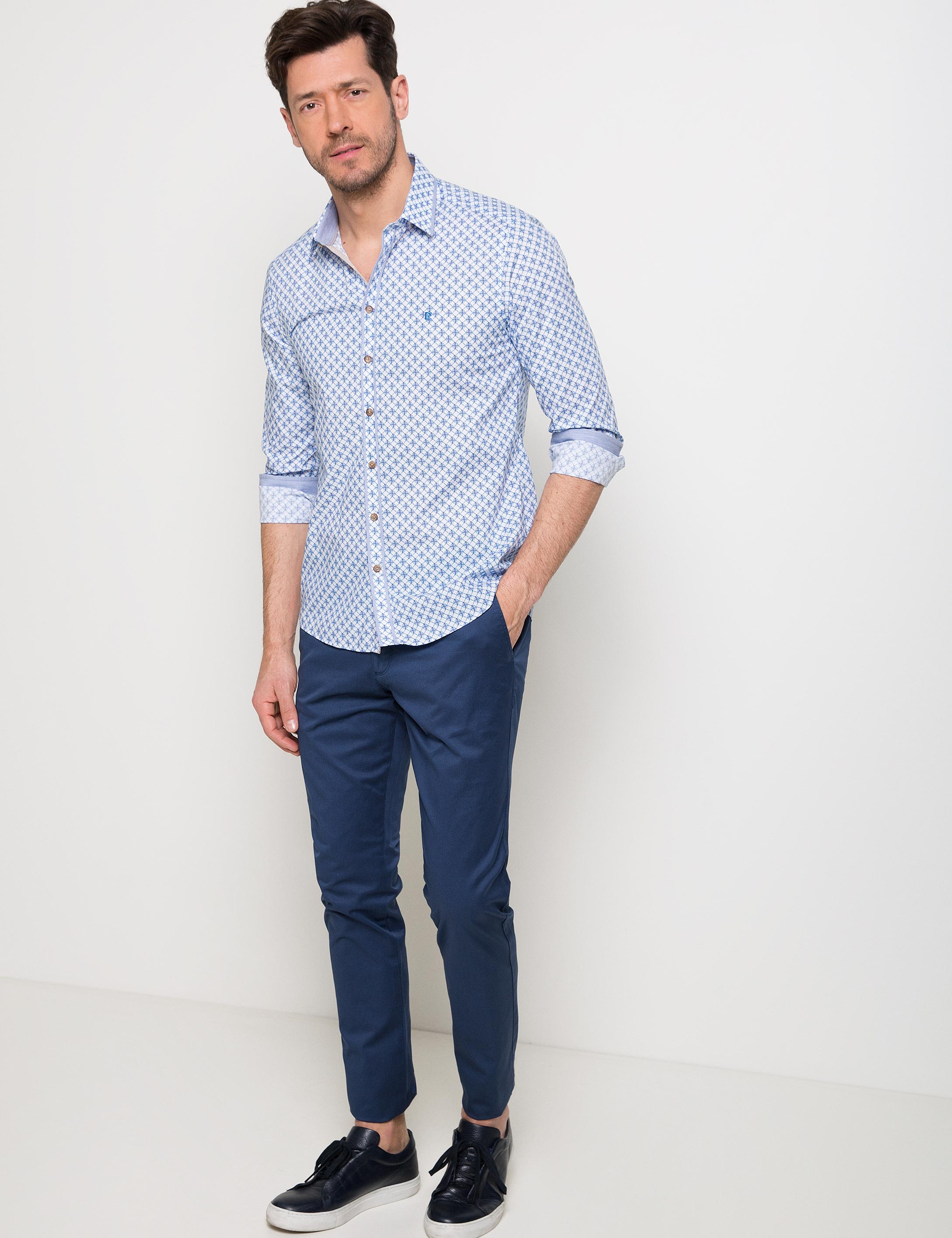 Mavi Slim Fit Gömlek - Image 2