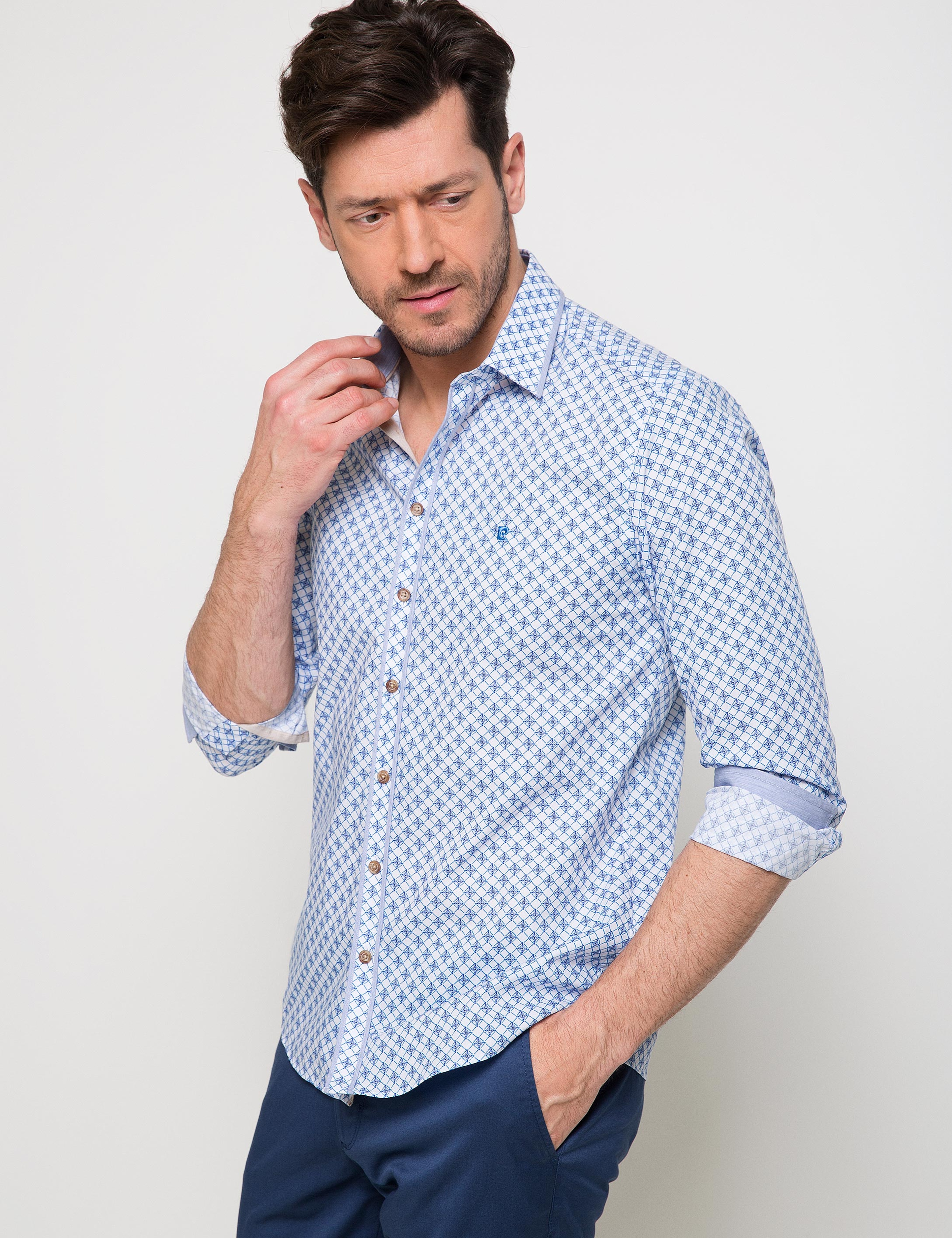 Mavi Slim Fit Gömlek - Image 1