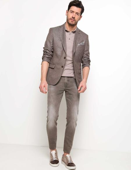 Kahverengi Slim Fit Ceket - 50186183042