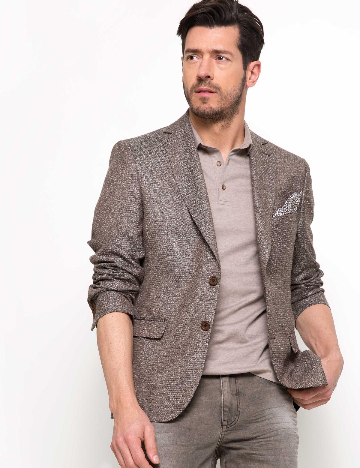 Kahverengi Slim Fit Ceket - 50186183042