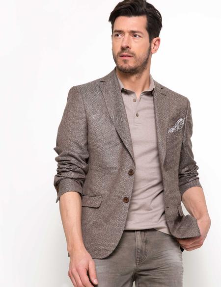 Kahverengi Slim Fit Ceket - 50186183042