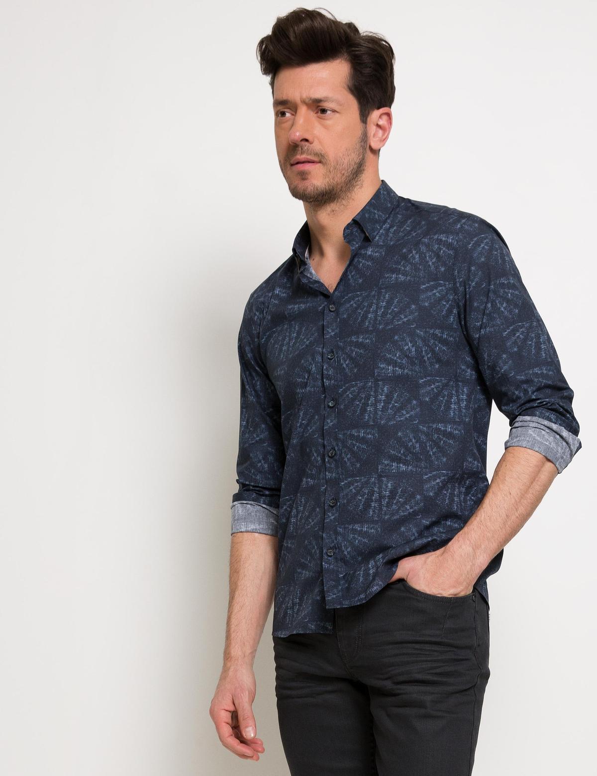 Lacivert Slim Fit Gömlek