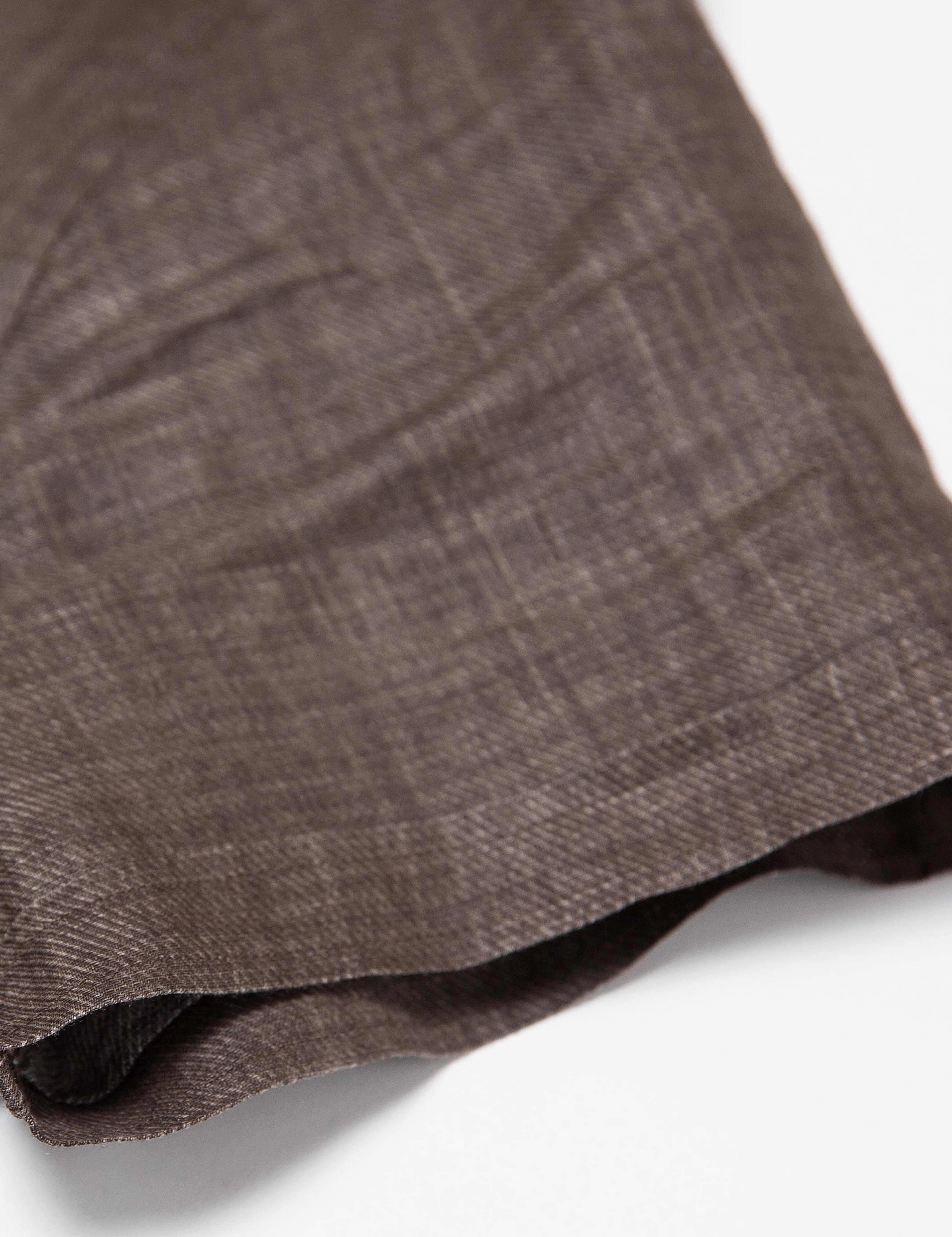 Kahverengi Slim Fit Kısa Kollu Gömlek - Image 4