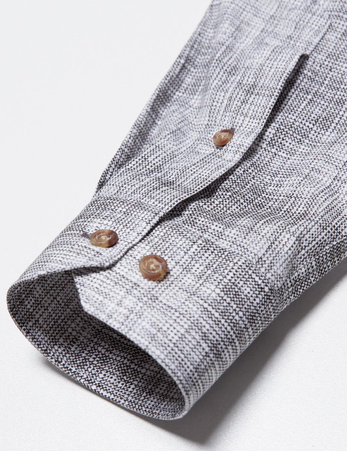 Antrasit Detaylı Beyaz Slim Fit Gömlek - 50186206006