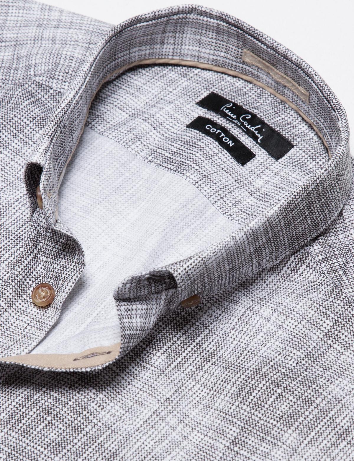 Antrasit Detaylı Beyaz Slim Fit Gömlek - 50186206006