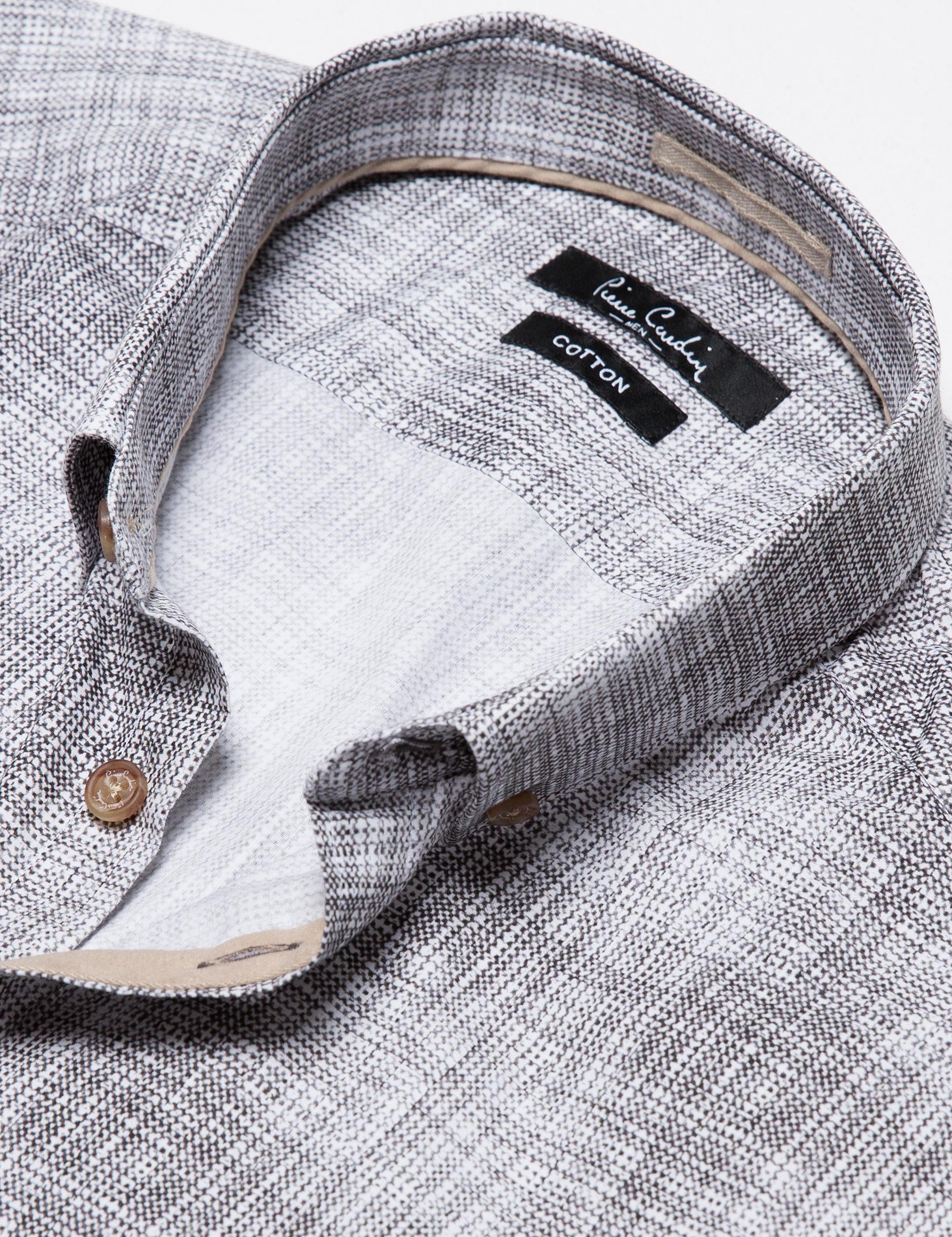 Antrasit Detaylı Beyaz Slim Fit Gömlek