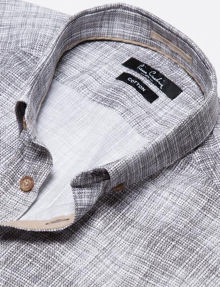 Antrasit Detaylı Beyaz Slim Fit Gömlek - 50186206006