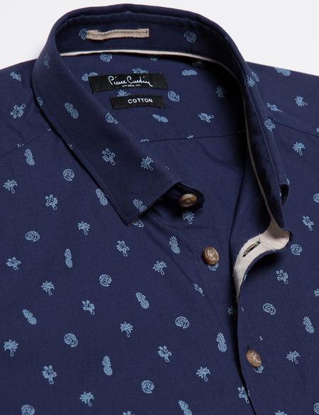 Lacivert Slim Fit Kısa Kollu Gömlek - 50186216004