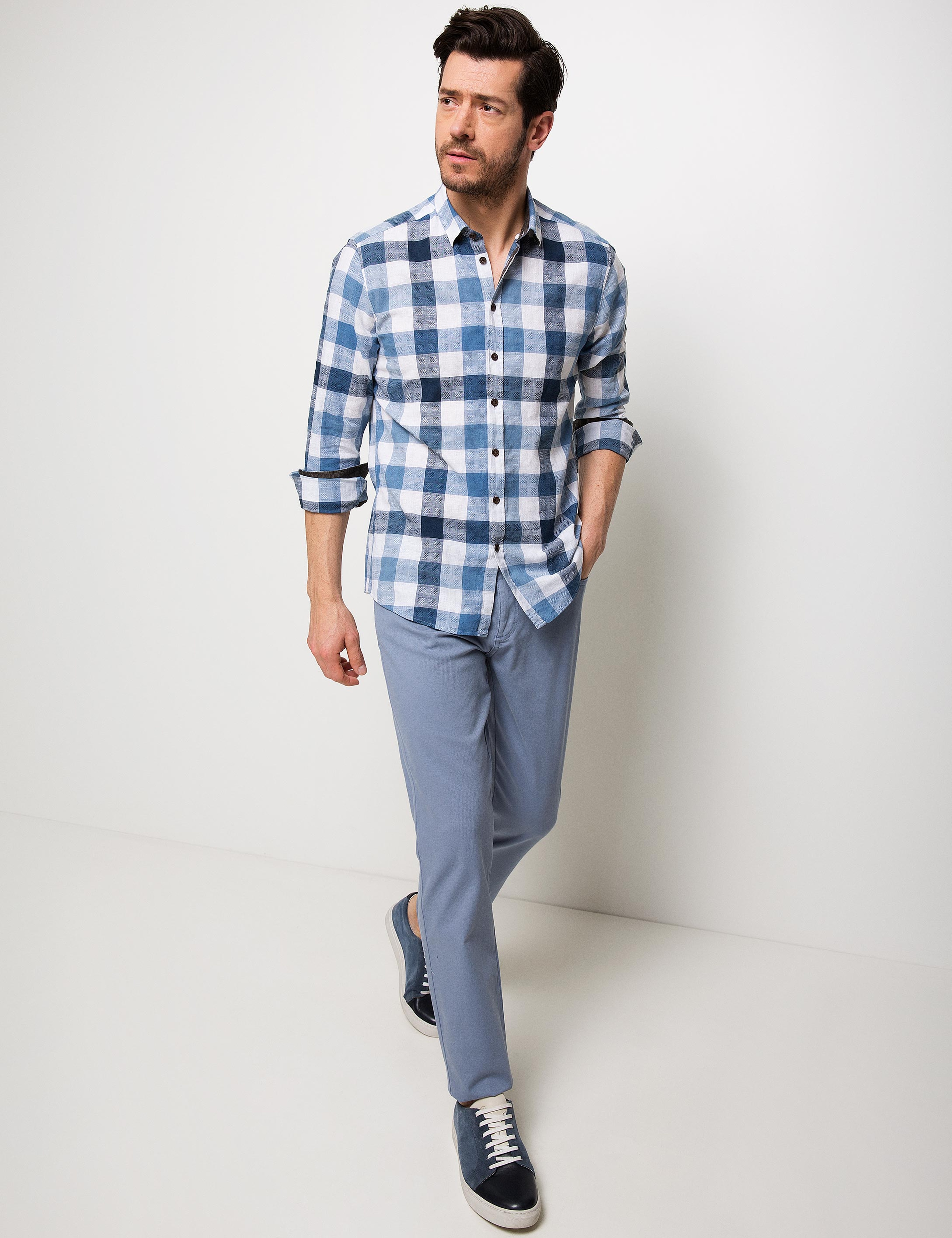 Mavi Slim Fit Uzun Kollu Gömlek
