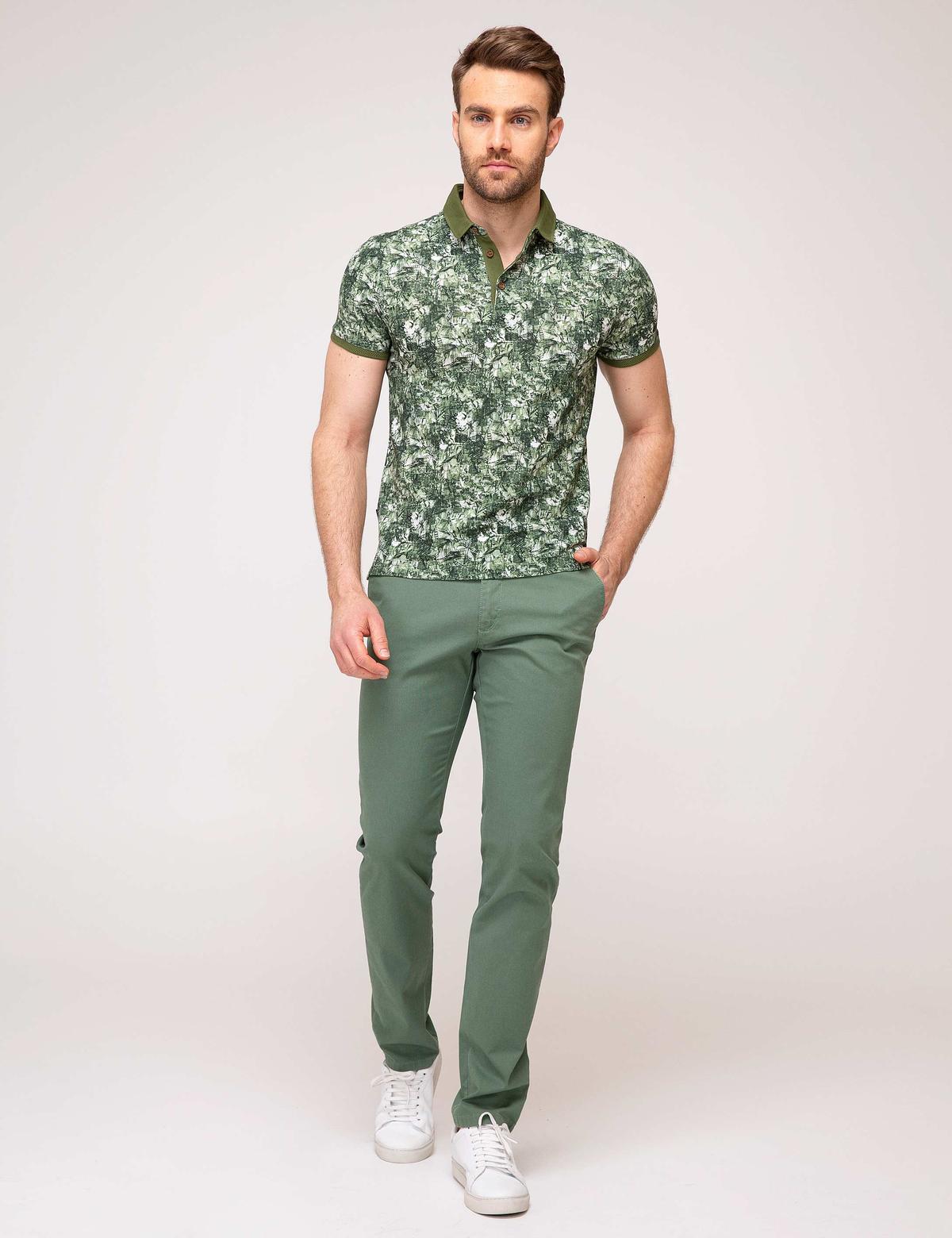 Yeşil Slim Fit T-Shirt - 50186350023