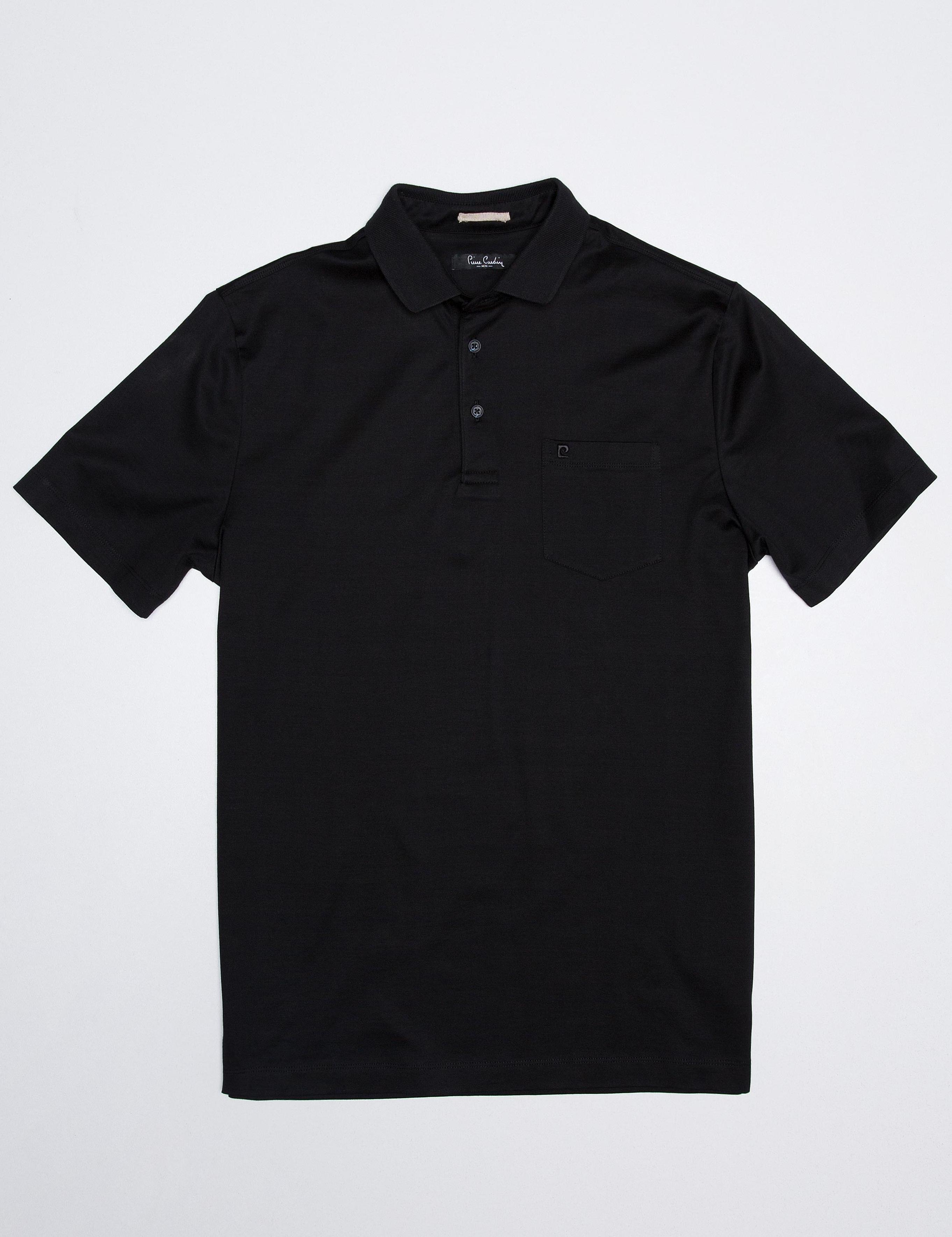 Siyah Regular Fit Polo Yaka Basic T-Shirt