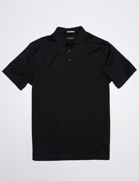 Siyah Regular Fit Polo Yaka Basic T-Shirt - 50186354015