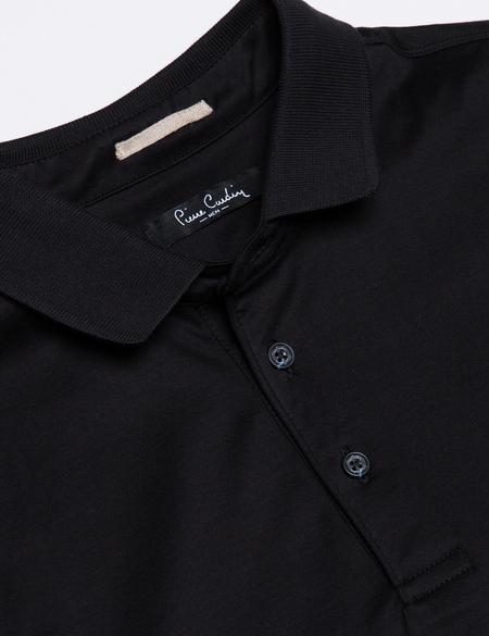 Siyah Regular Fit Polo Yaka Basic T-Shirt - 50186354015