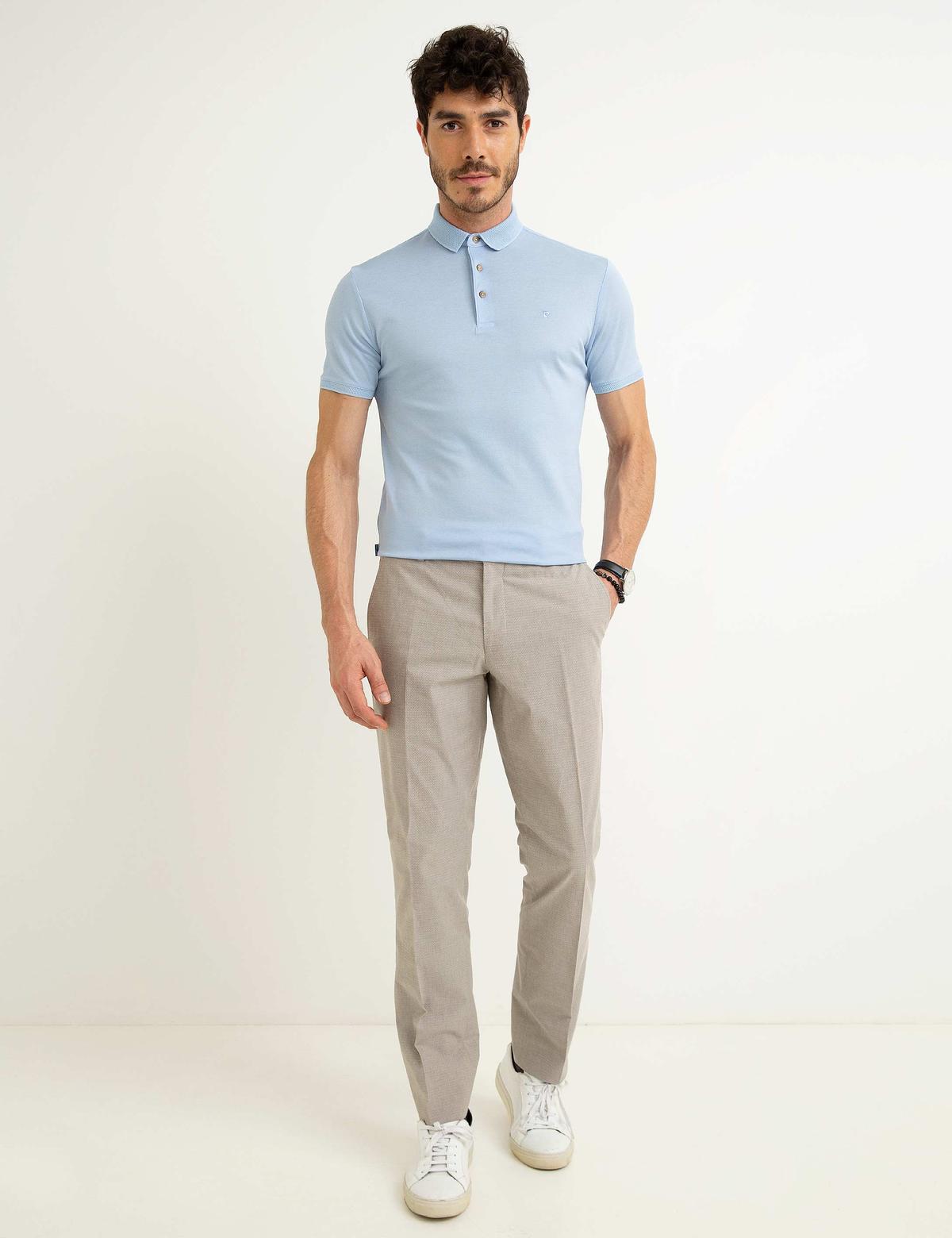 Açık Mavi Slim Fit Basic T-Shirt