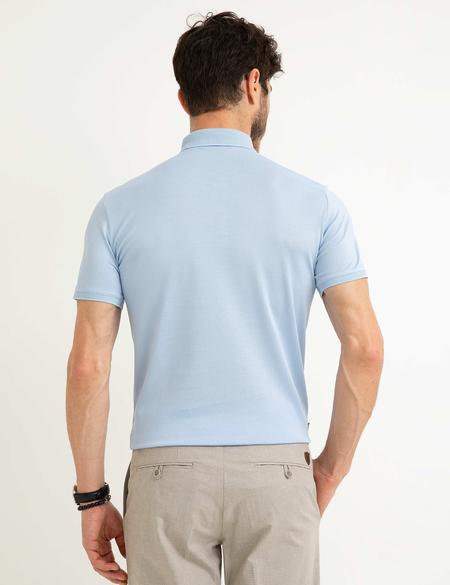 Açık Mavi Slim Fit Basic T-Shirt - 50186356034