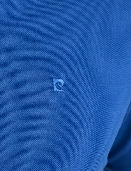 Saks Mavi Slim Fit Polo Yaka Basic T-Shirt - 50186356052