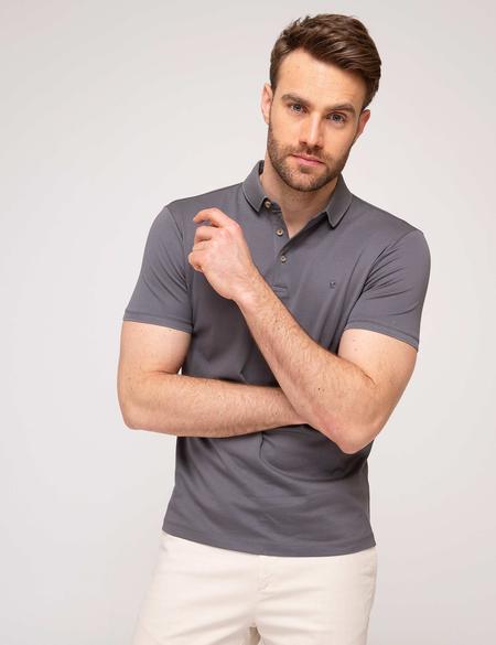 Koyu Gri Slim Fit T-Shirt - 50186356103