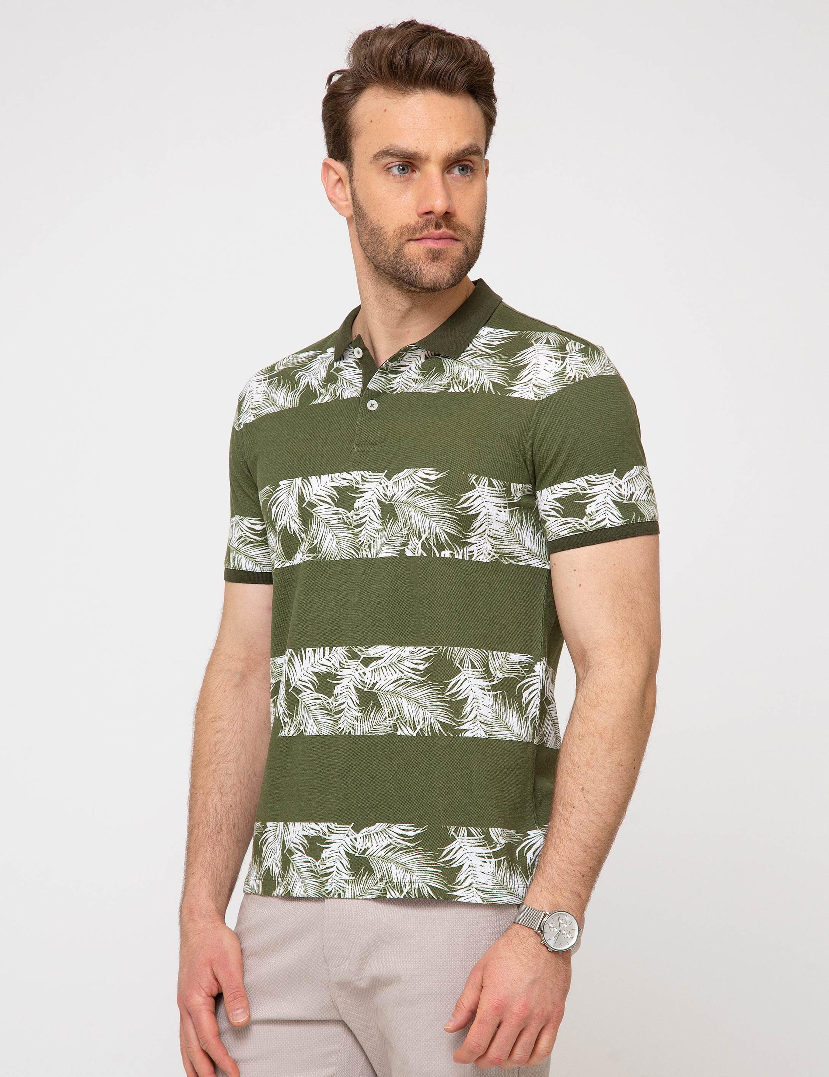 Yeşil Slim Fit Polo Yaka Tişört