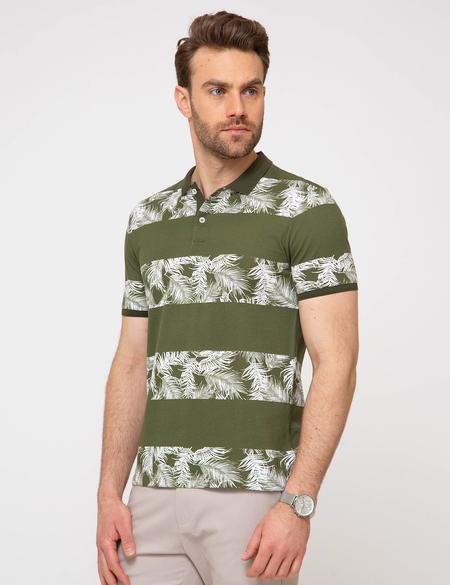 Yeşil Slim Fit Polo Yaka Tişört - 50186357013