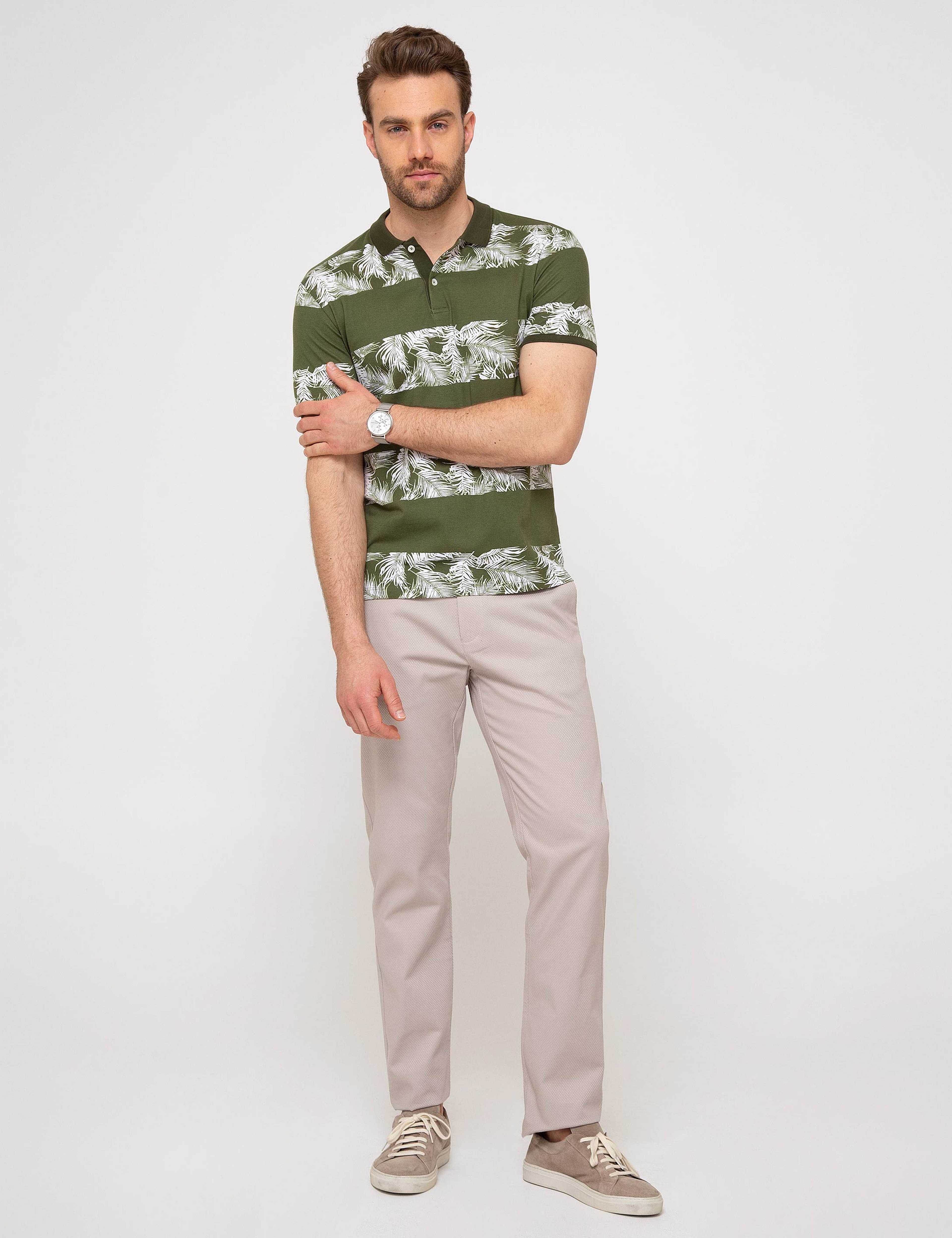 Yeşil Slim Fit Polo Yaka Tişört - Image 3