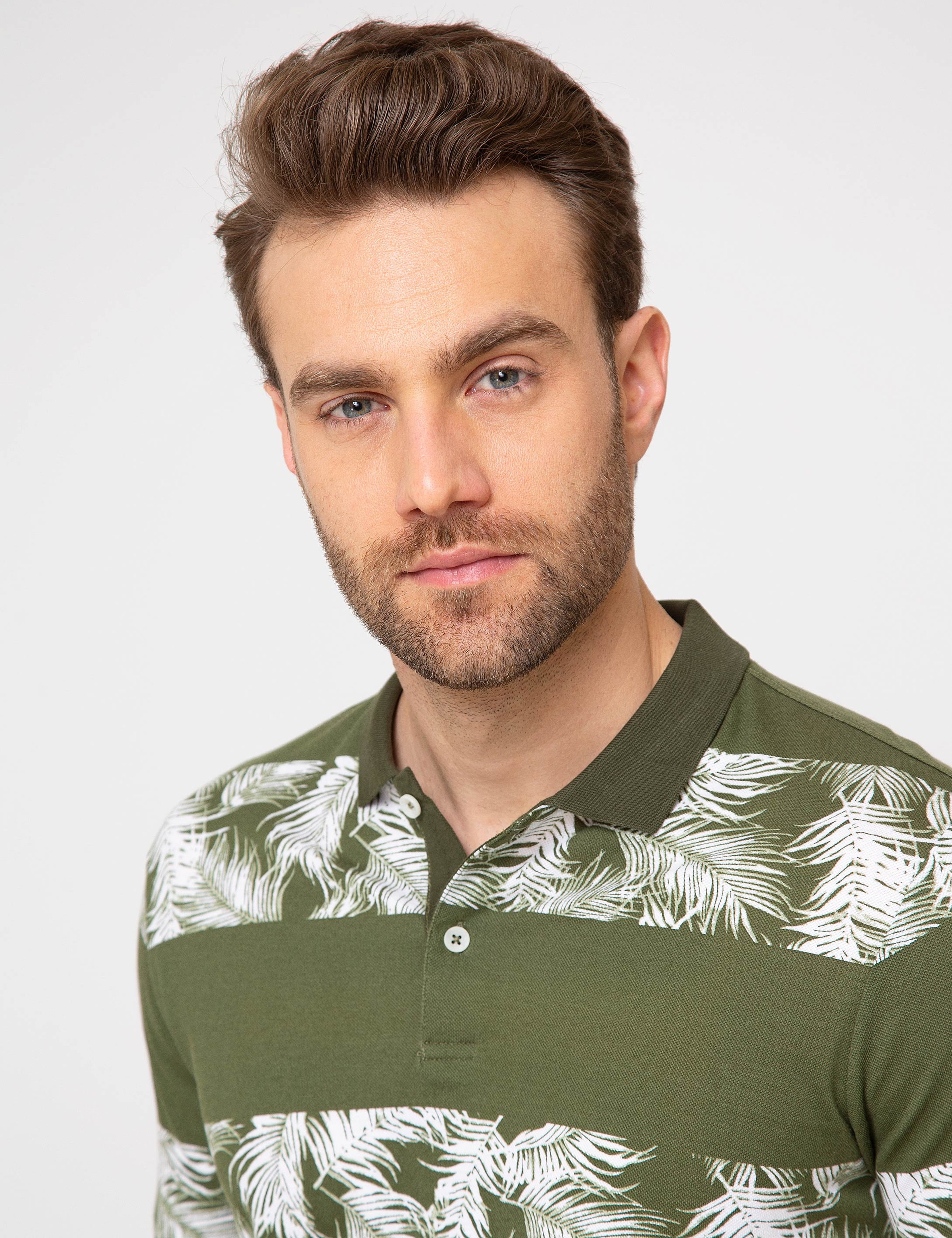 Yeşil Slim Fit Polo Yaka Tişört - Image 1