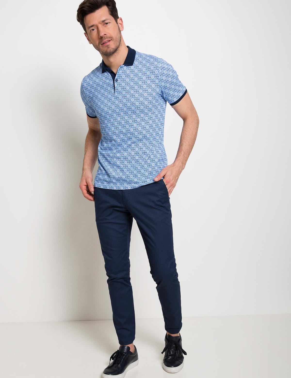 Lacivert Slim Fit Polo Yaka T-Shirt - 50186363004