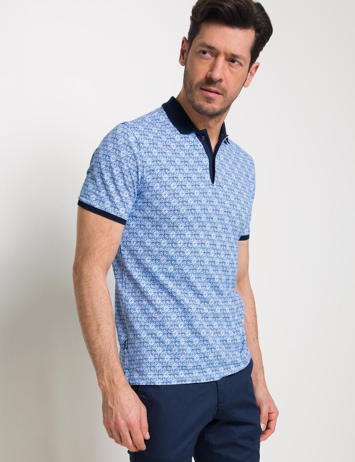 Lacivert Slim Fit Polo Yaka T-Shirt