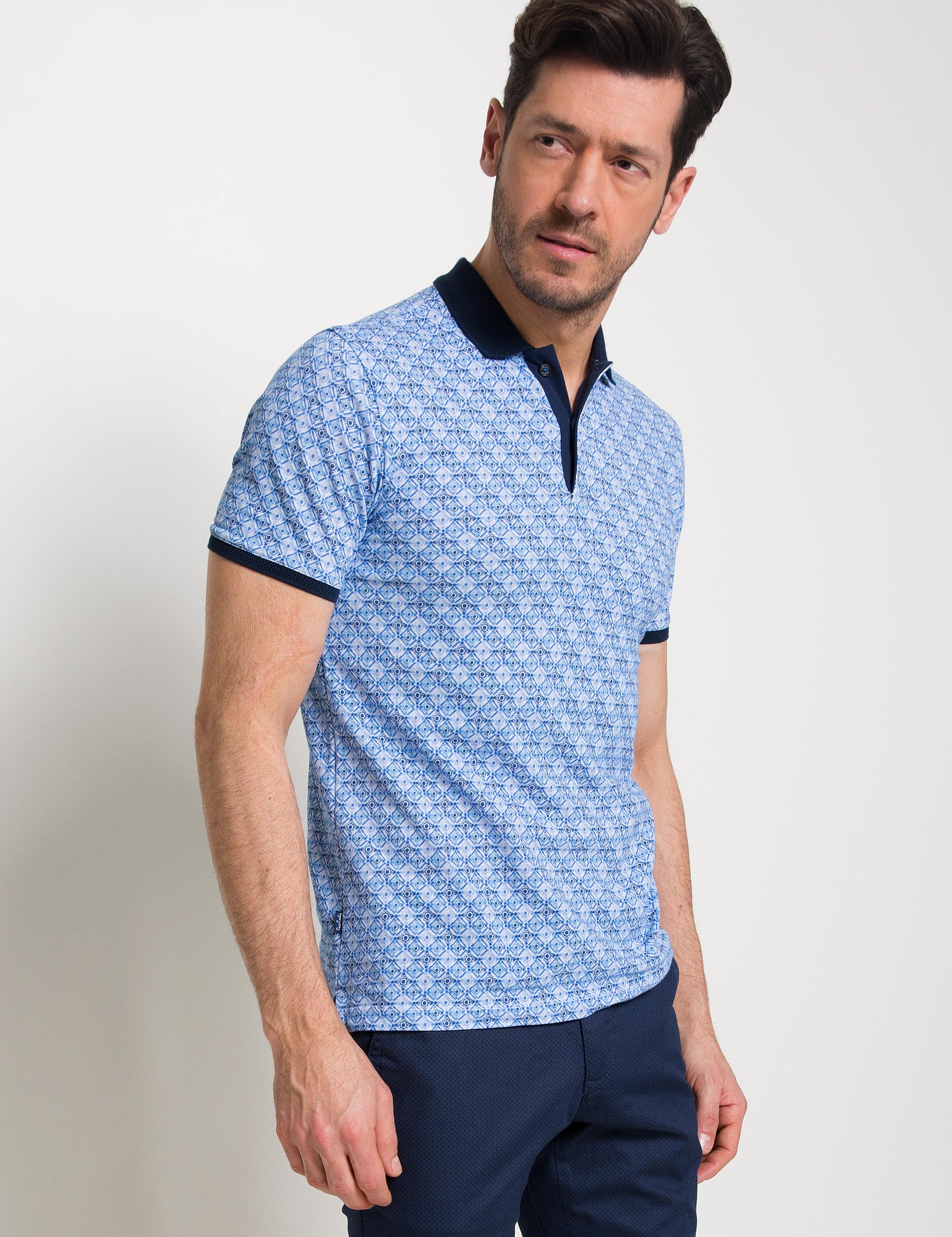 Lacivert Slim Fit Polo Yaka T-Shirt - Image 1