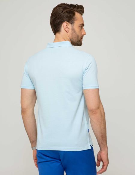 Açık Mavi Slim Fit Basic Tişört - 50186365096