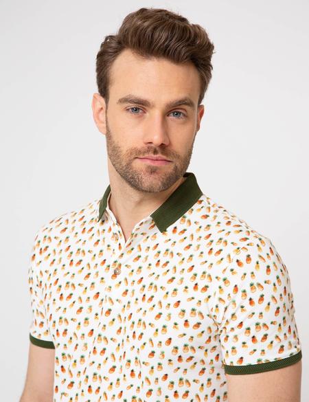 Beyaz Slim Fit Polo Yaka T-Shirt - 50186388003