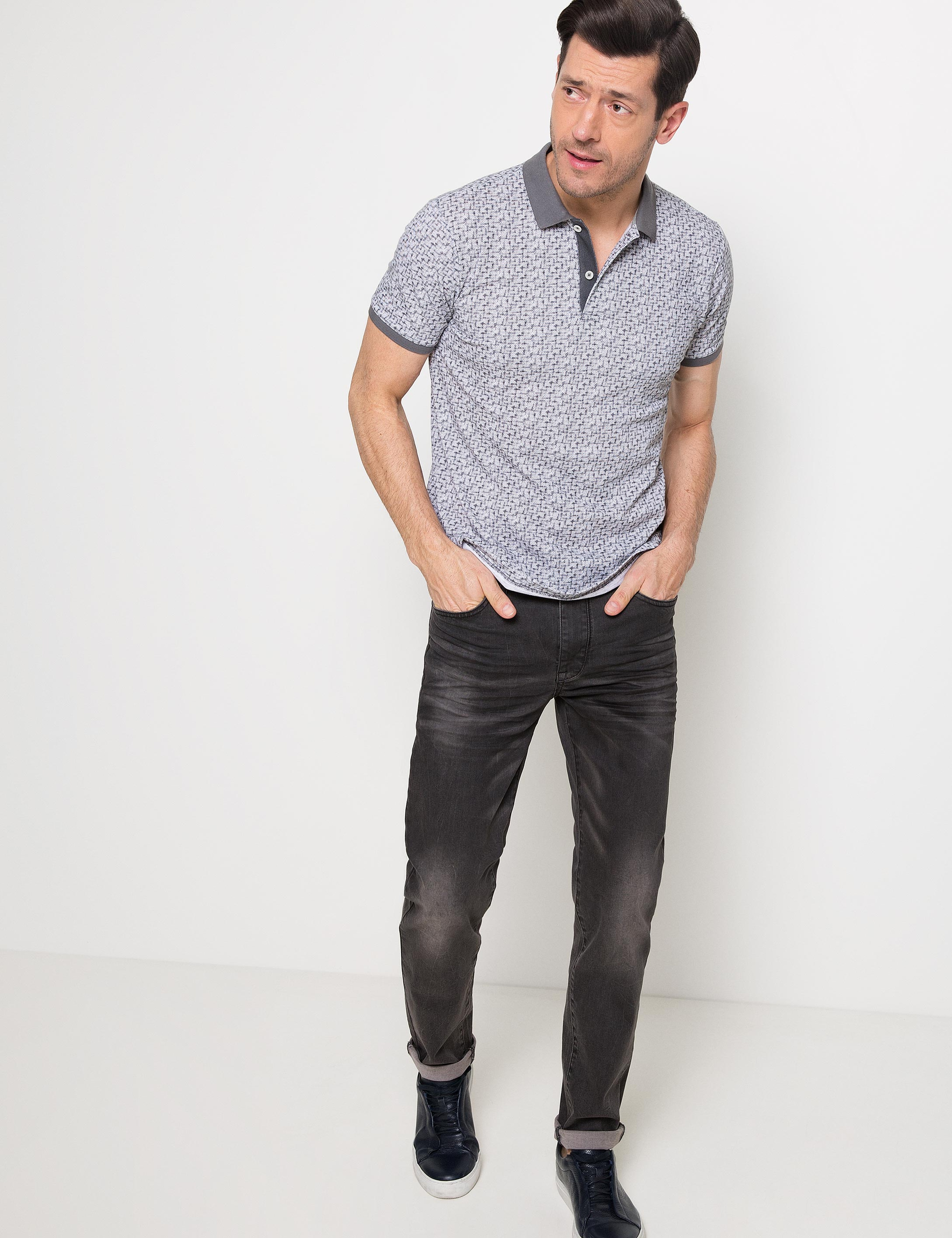 Açık Gri Slim Fit T-Shirt