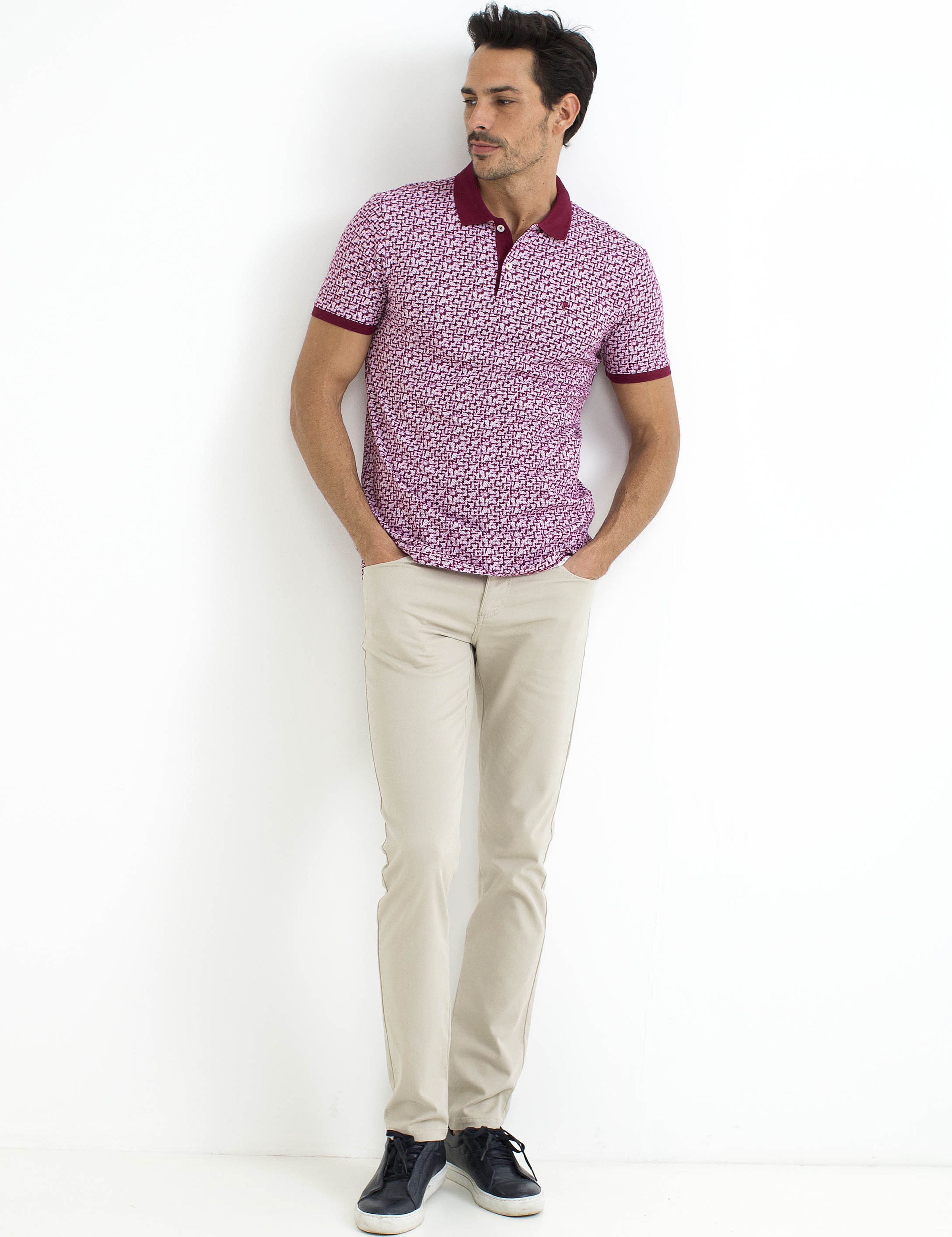 Bordo Slim Fit Polo Yaka T-Shirt - Image 2