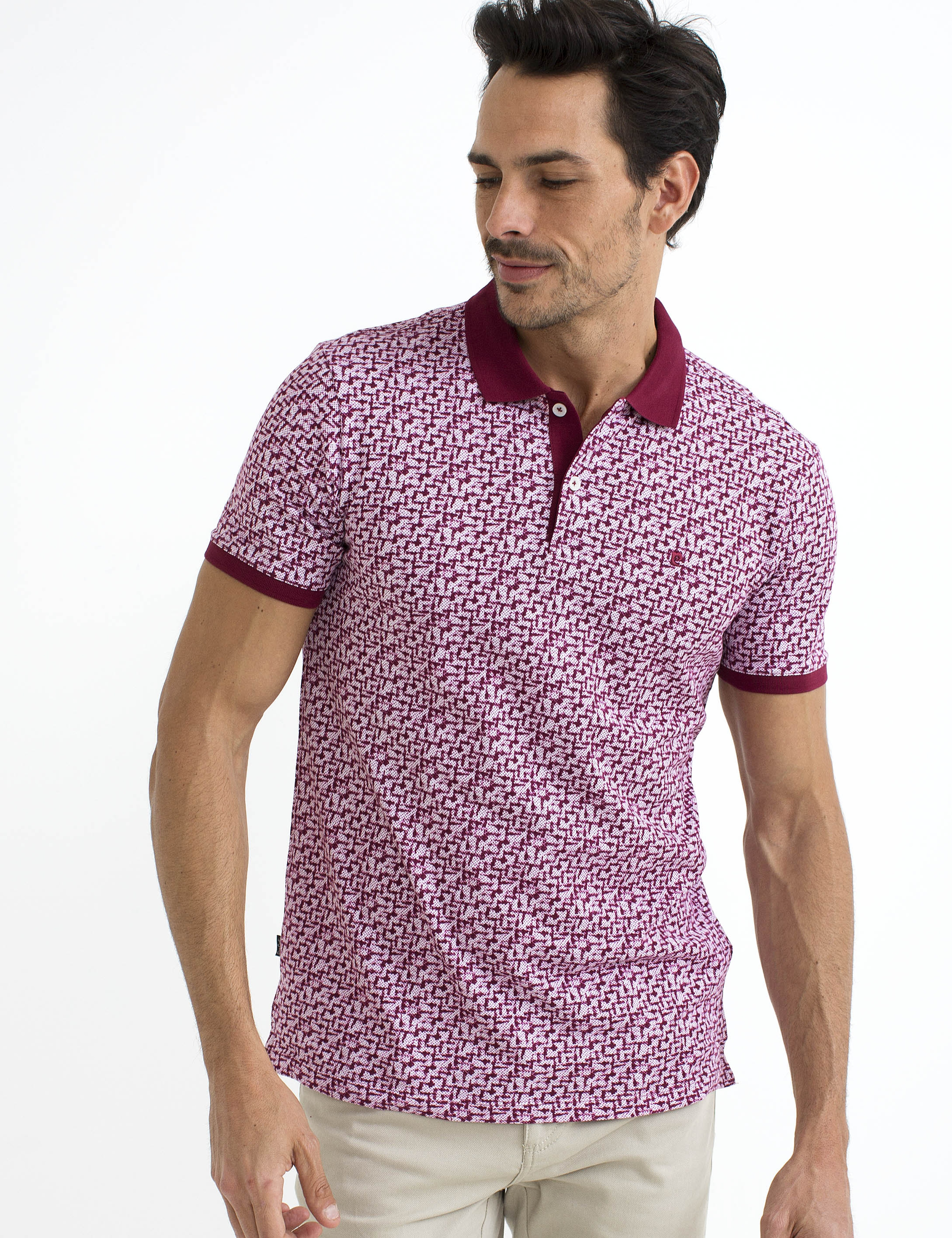 Bordo Slim Fit Polo Yaka T-Shirt - Image 1