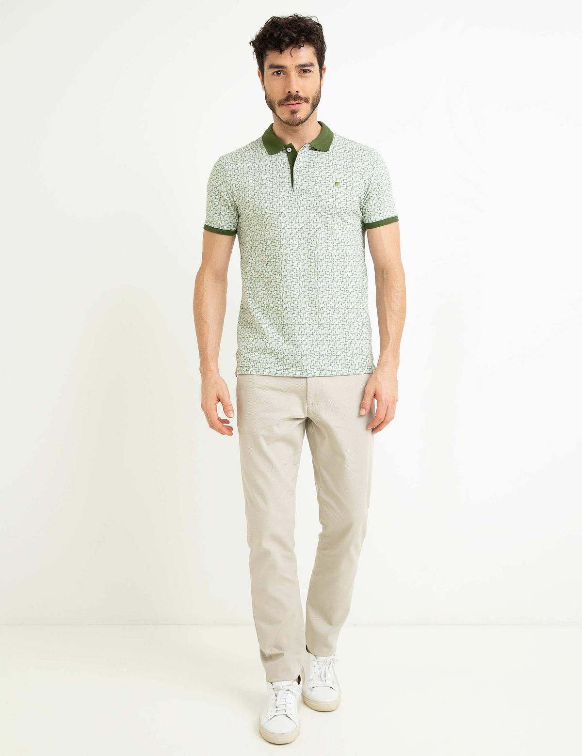 Yeşil Slim Fit T-Shirt - 50186390058