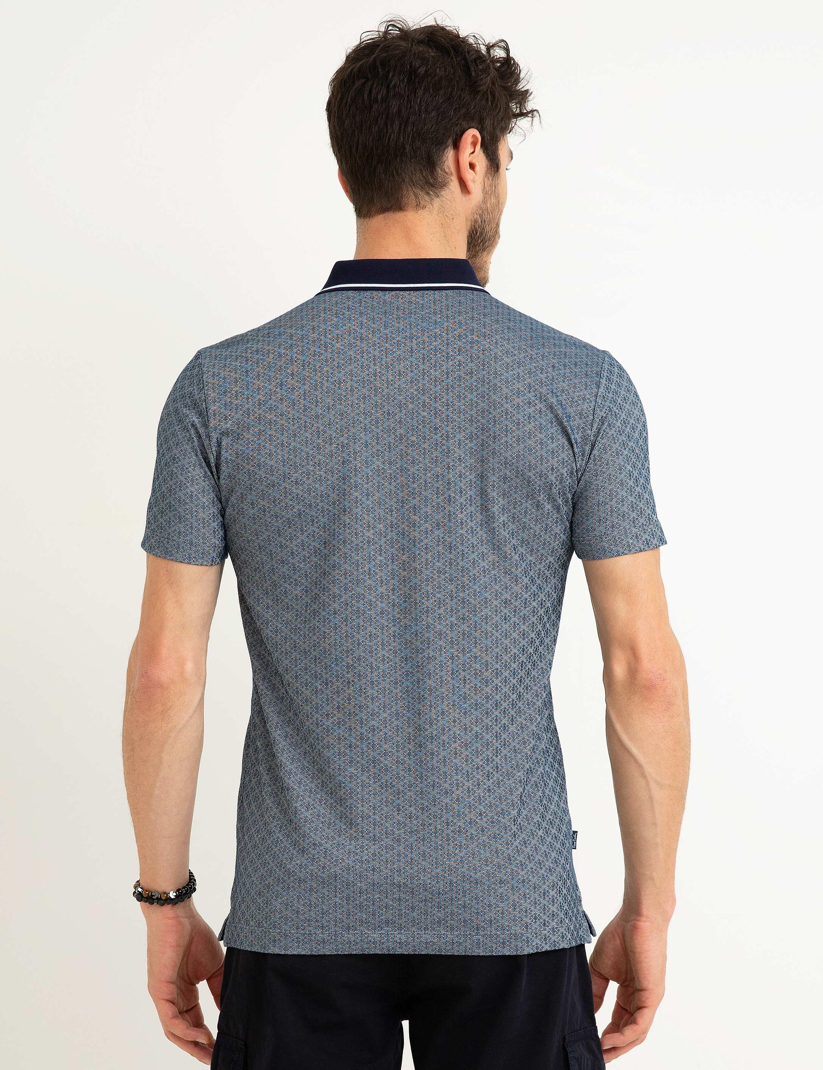 Lacivert Slim Fit Polo Yaka T-Shirt