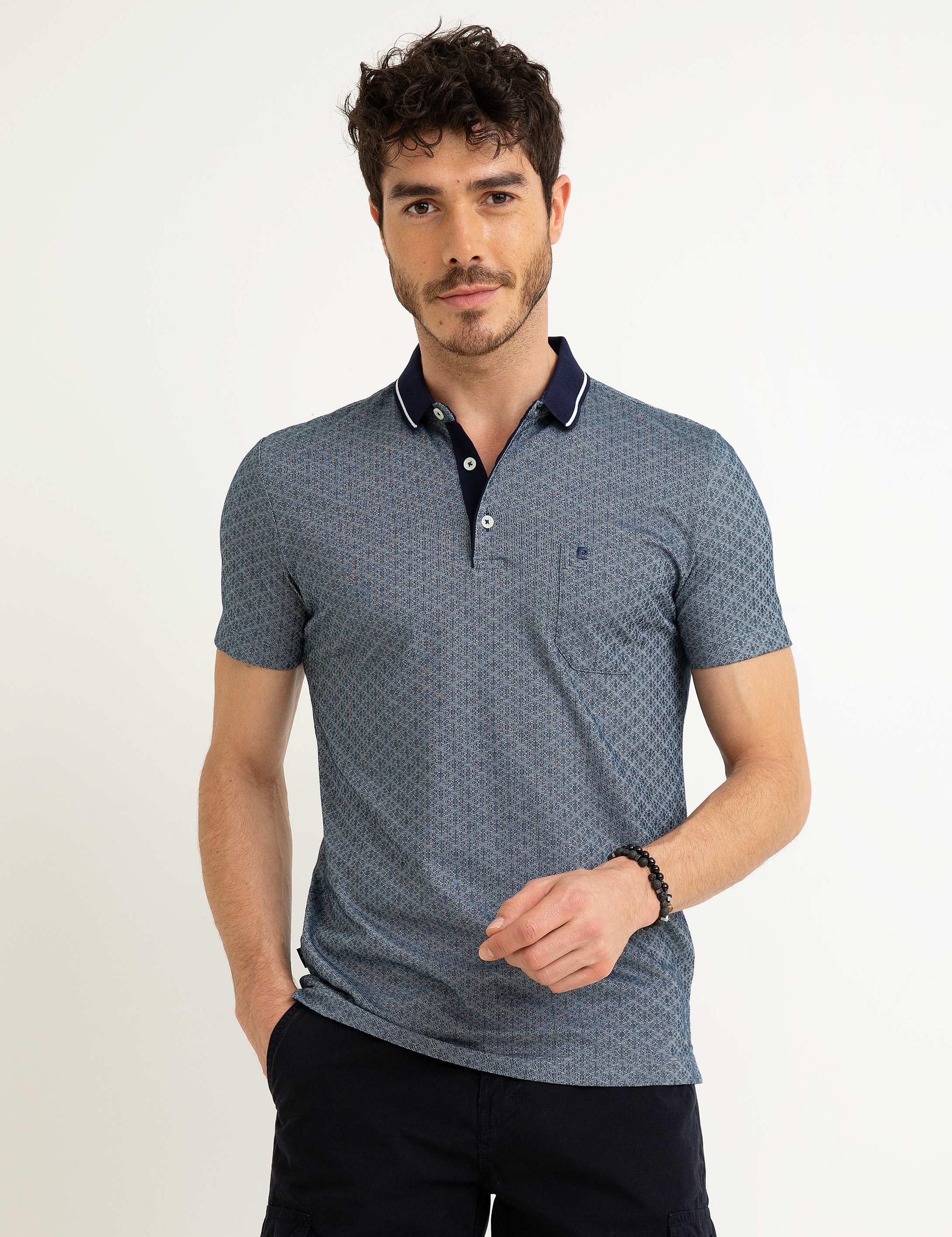 Lacivert Slim Fit Polo Yaka T-Shirt