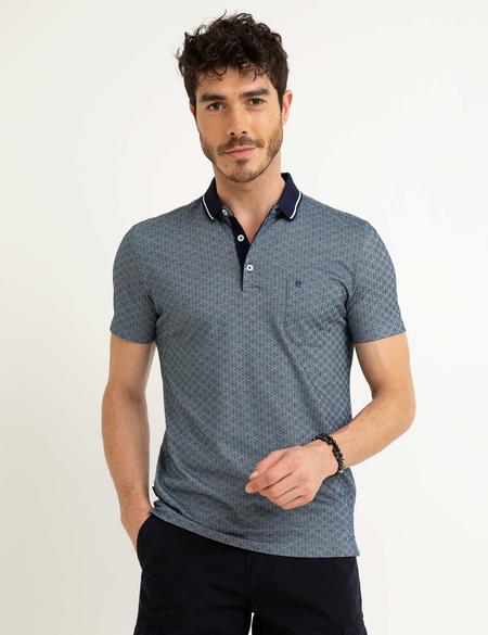 Lacivert Slim Fit Polo Yaka T-Shirt - 50186423014