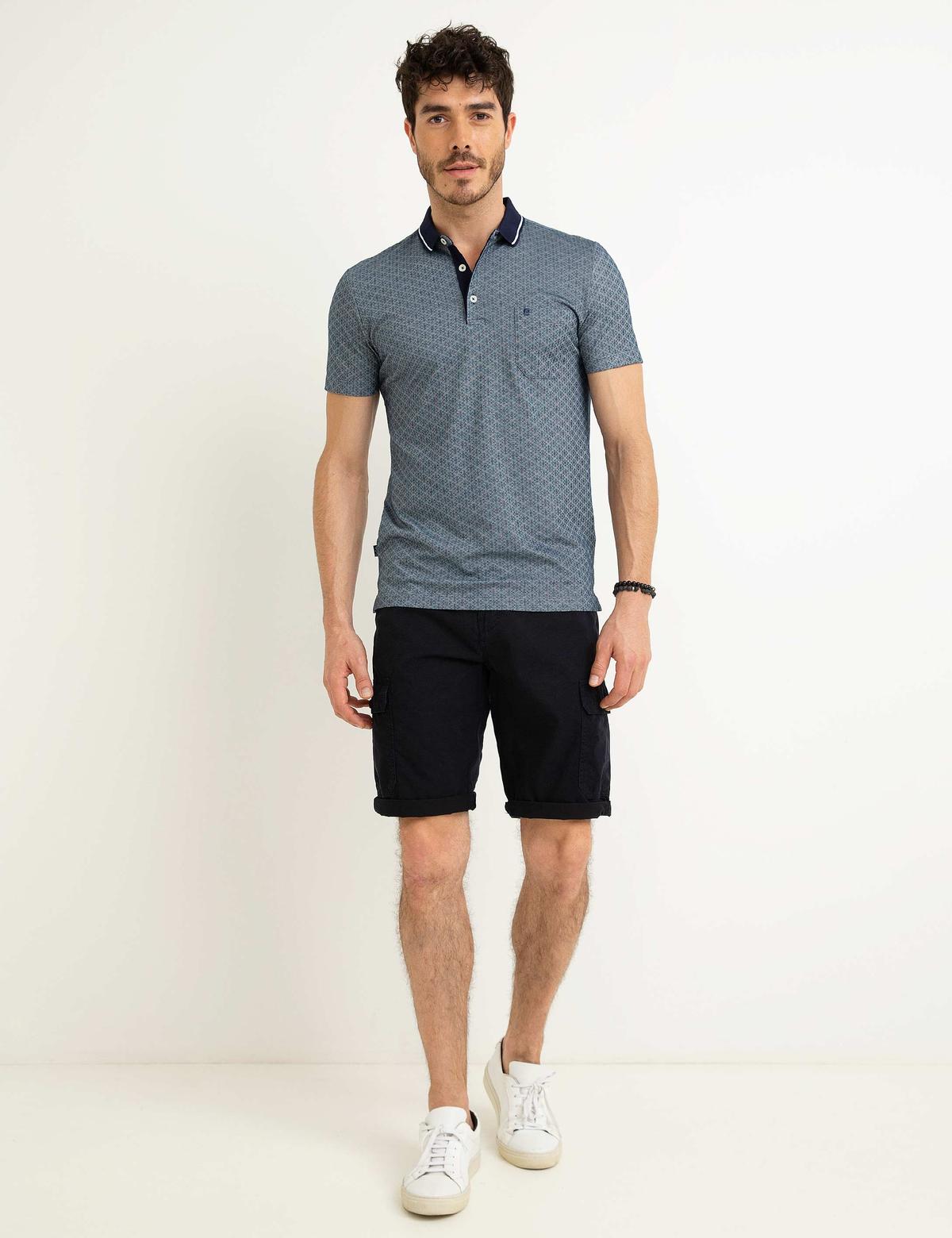 Lacivert Slim Fit Polo Yaka T-Shirt