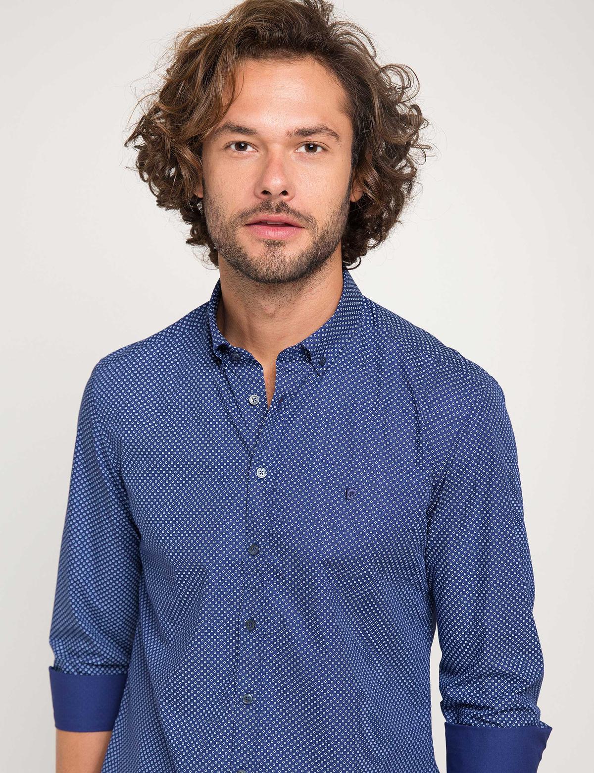 Slim Lacivert Gömlek