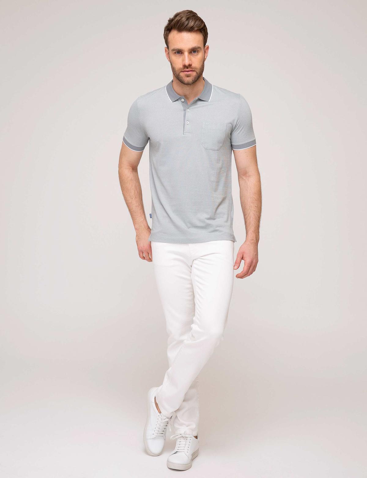 Gri Regular Fit Polo Yaka T-Shirt - 50186445011