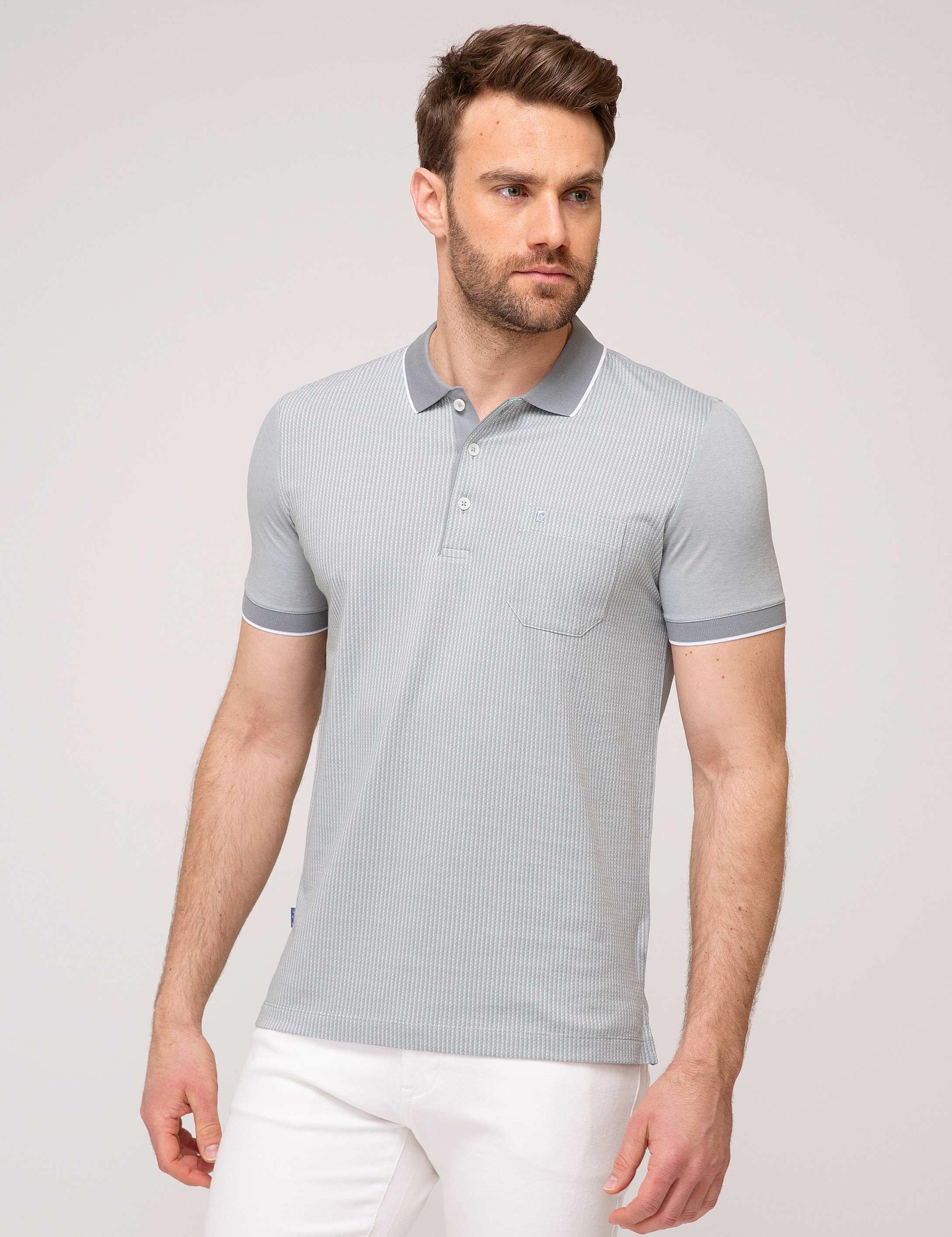 Gri Regular Fit Polo Yaka T-Shirt